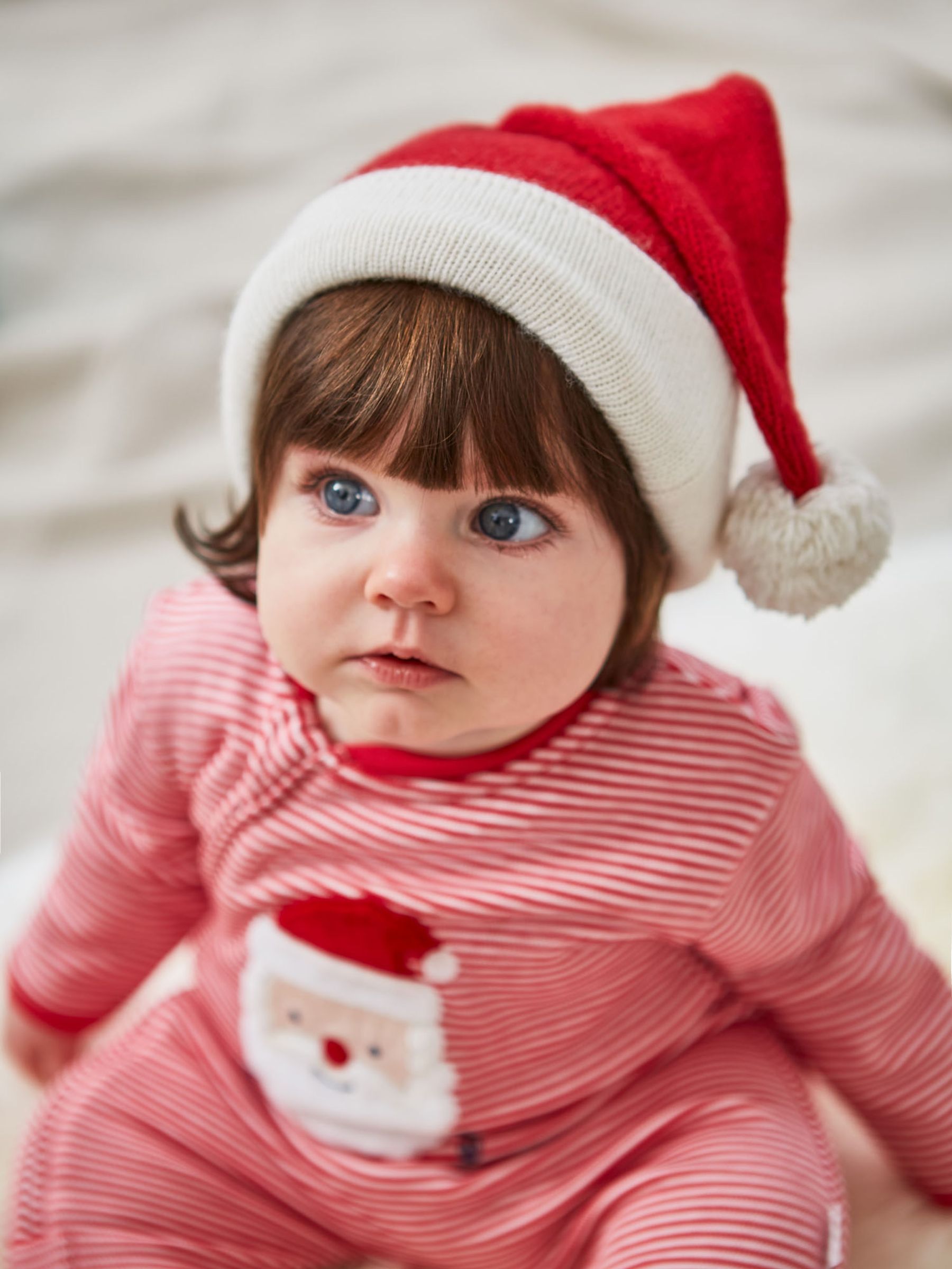 Red Santa Appliqué Zip Sleepsuit - Image 1 of 4