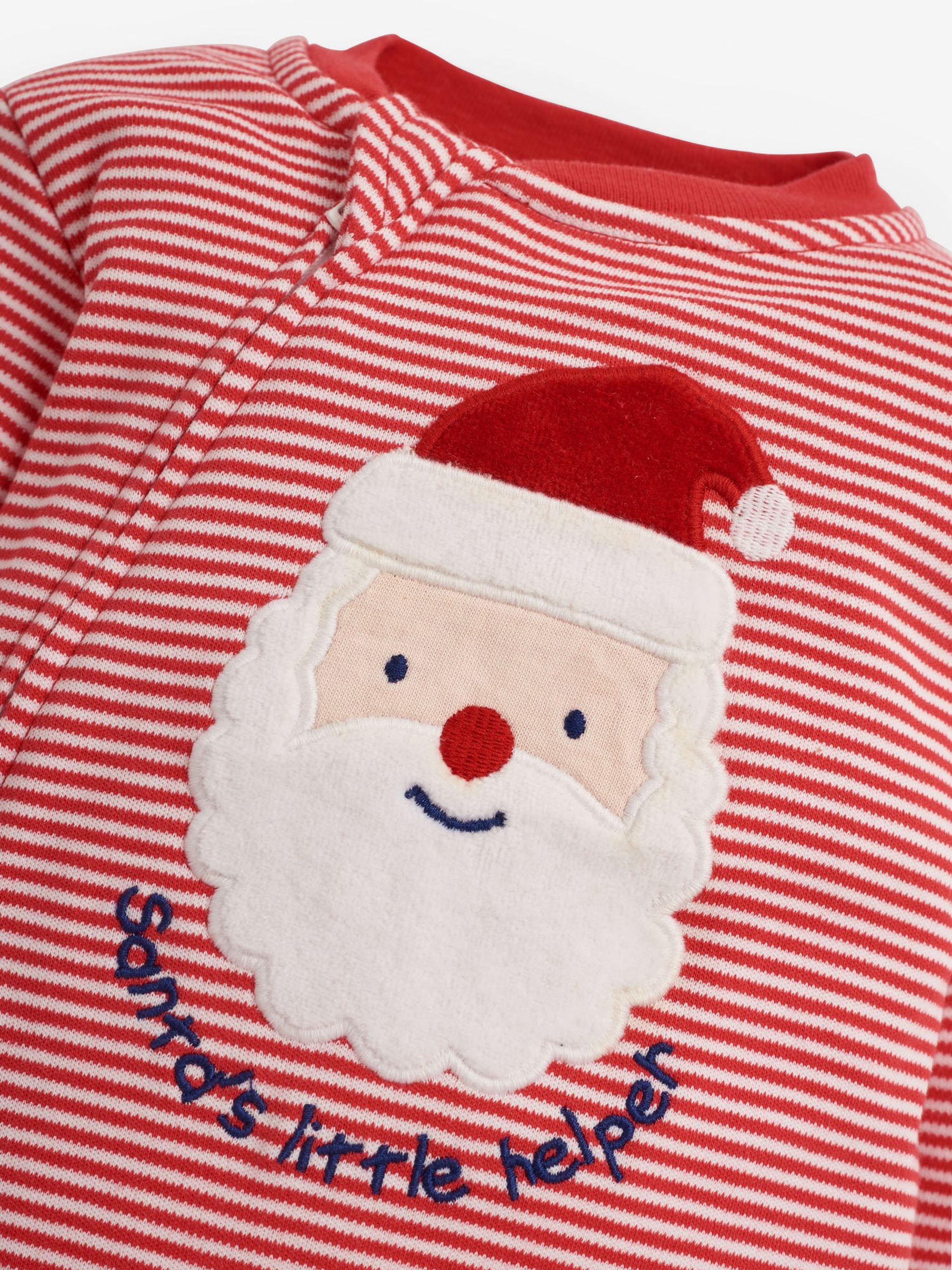 Red Santa Appliqué Zip Sleepsuit - Image 4 of 4