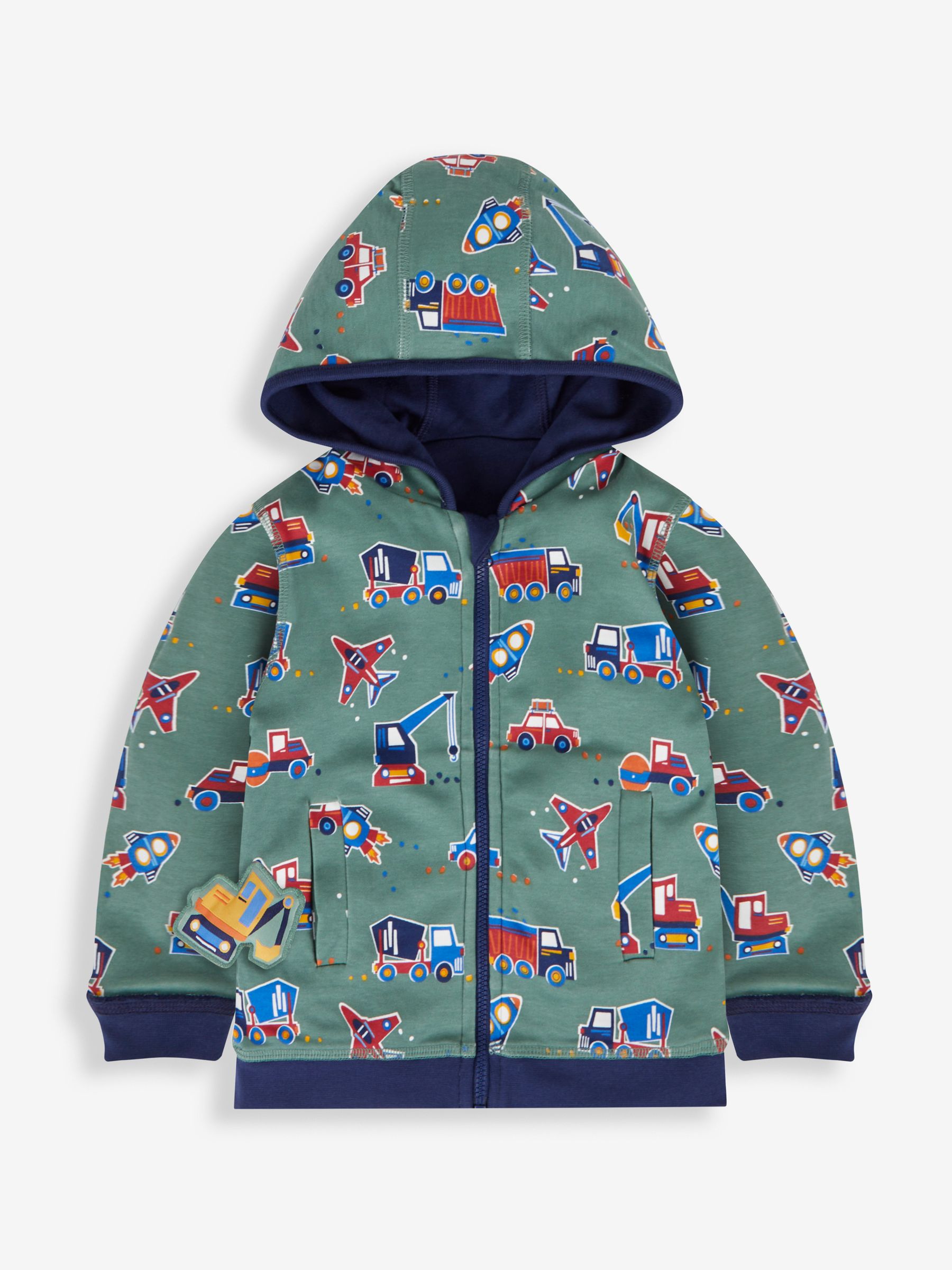 Navy Blue Digger Reversible Appliqué Jersey Hoodie - Image 3 of 10