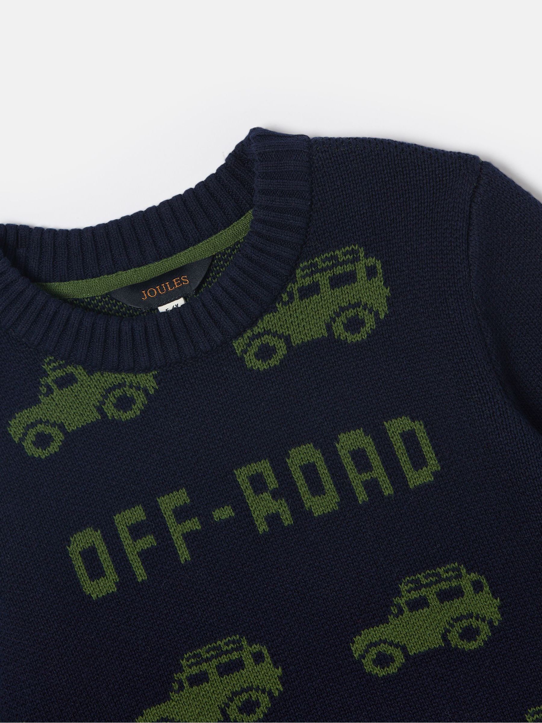 Boys' Burton Navy Blue Intarsia Knitted Jumper - Image 3 of 3