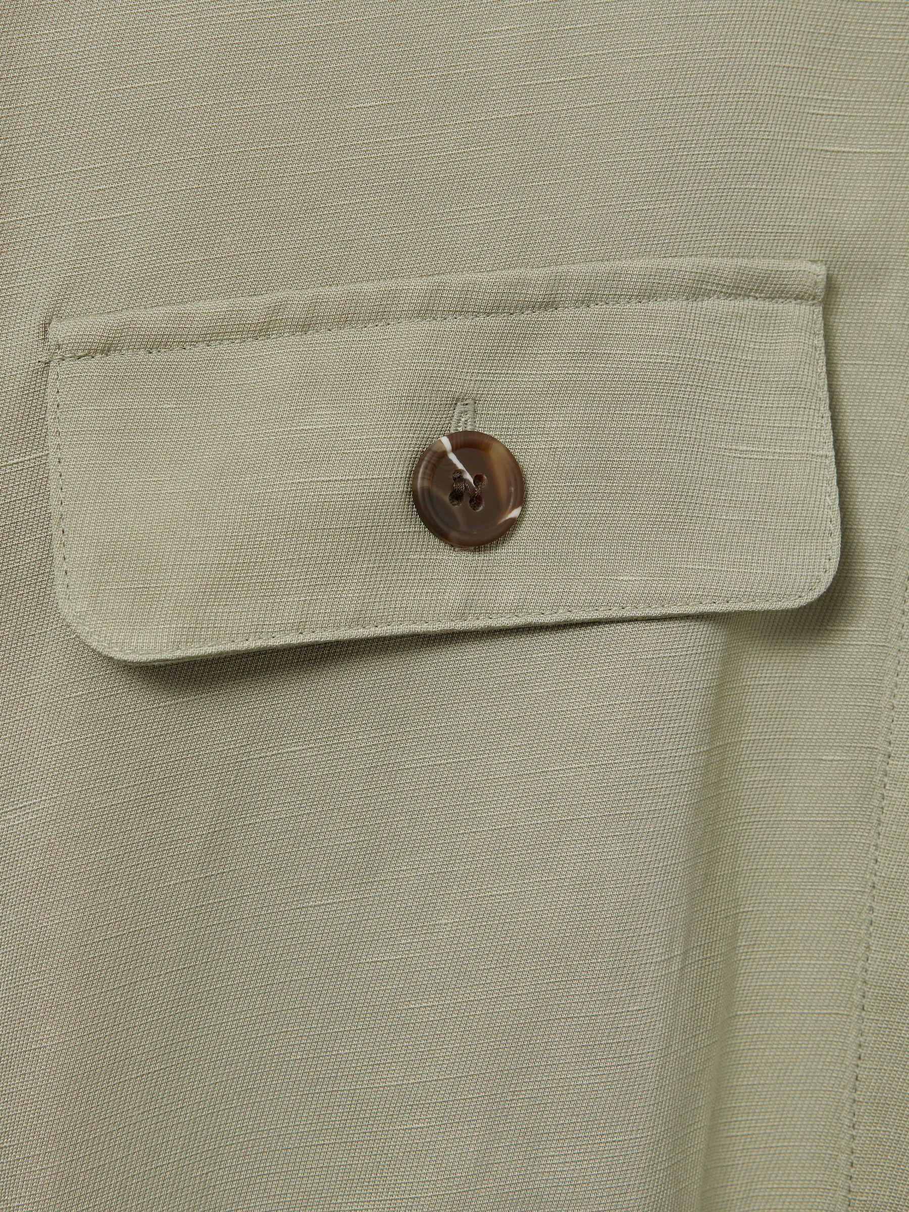 Viscose-Linen Tie Waist Mini Dress in Green - Image 7 of 7