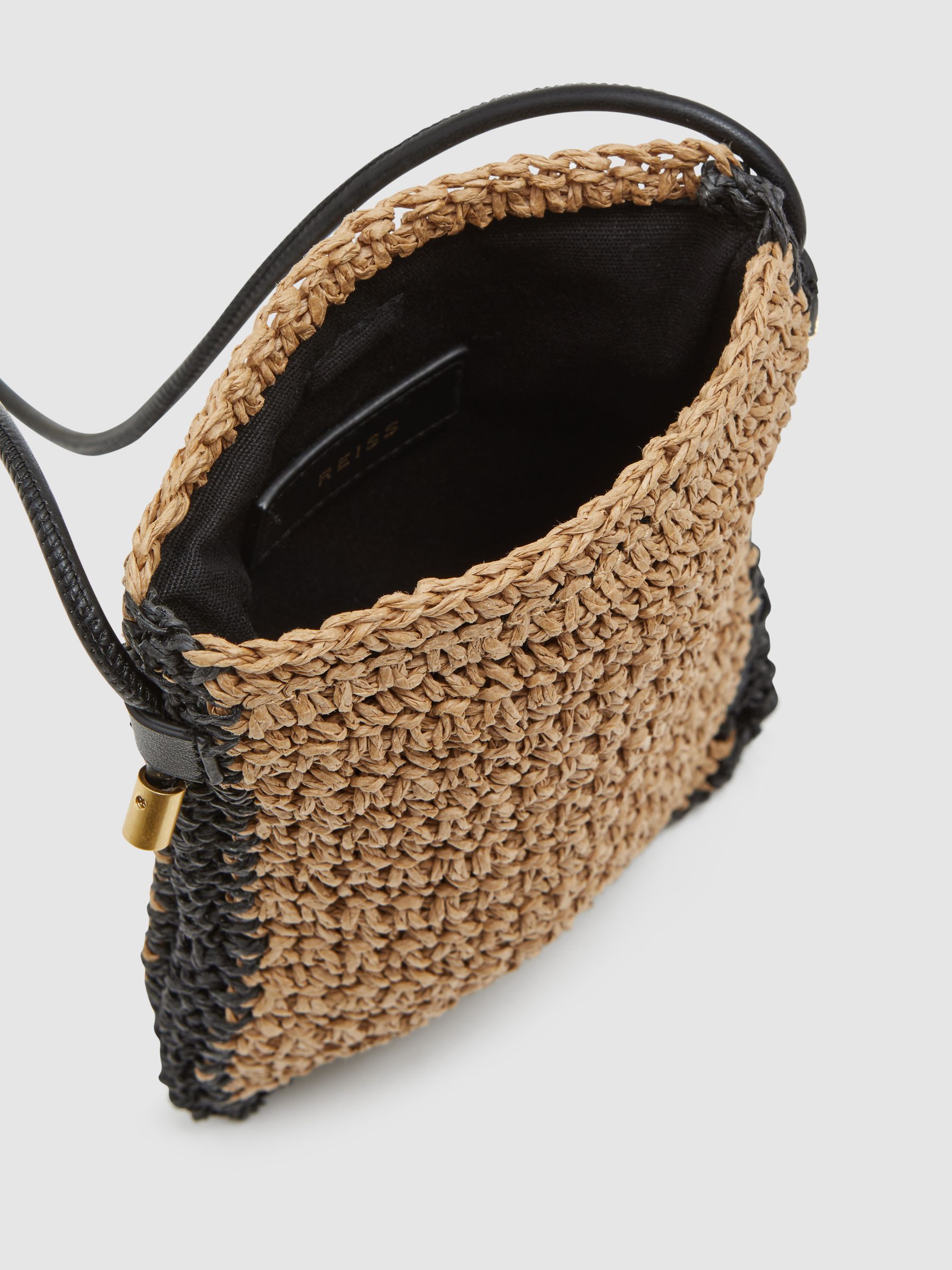 Woven Cross-Body Phone Bag in Natural - Image 3 of 5