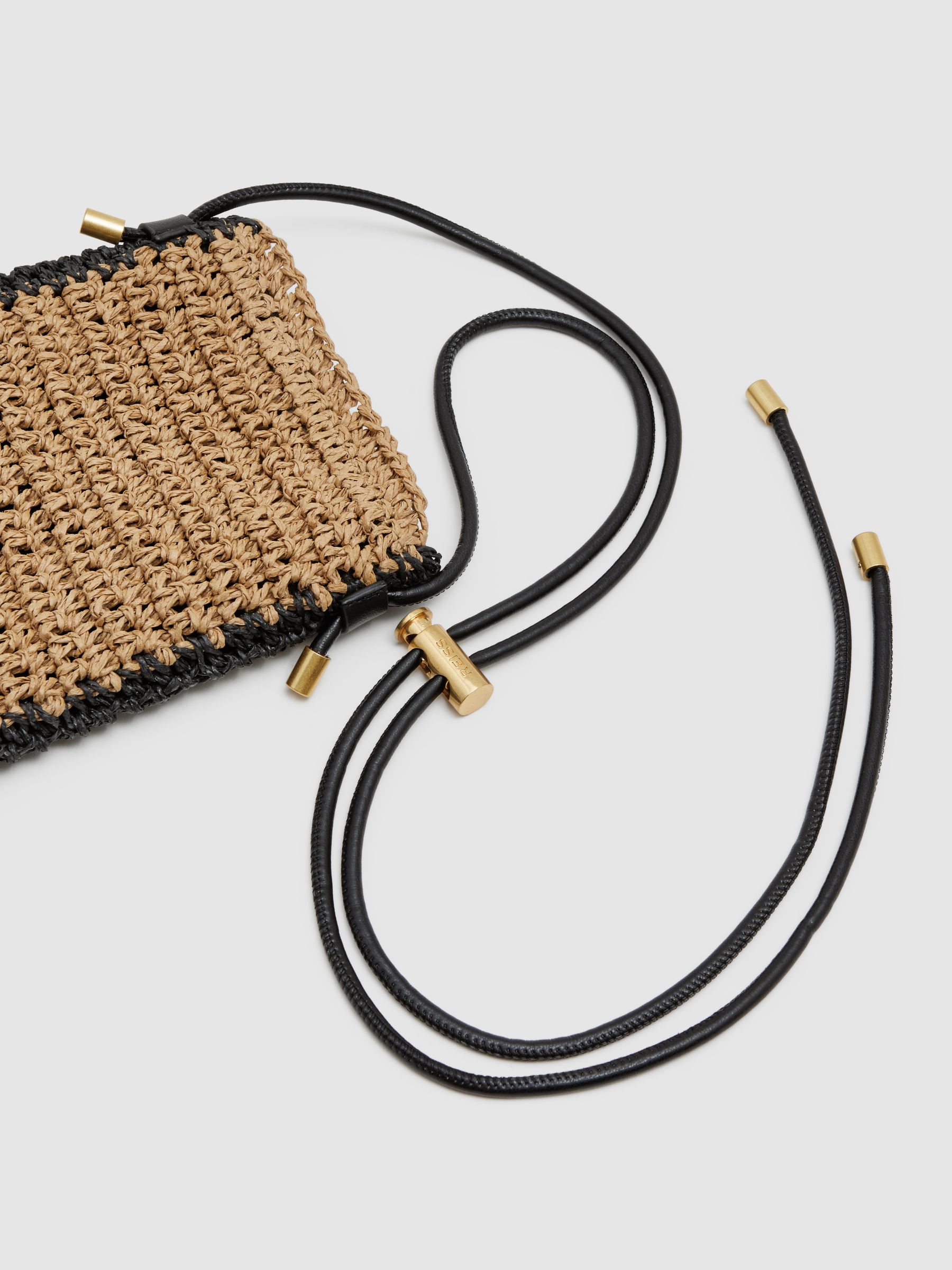 Woven Cross-Body Phone Bag in Natural - Image 5 of 5