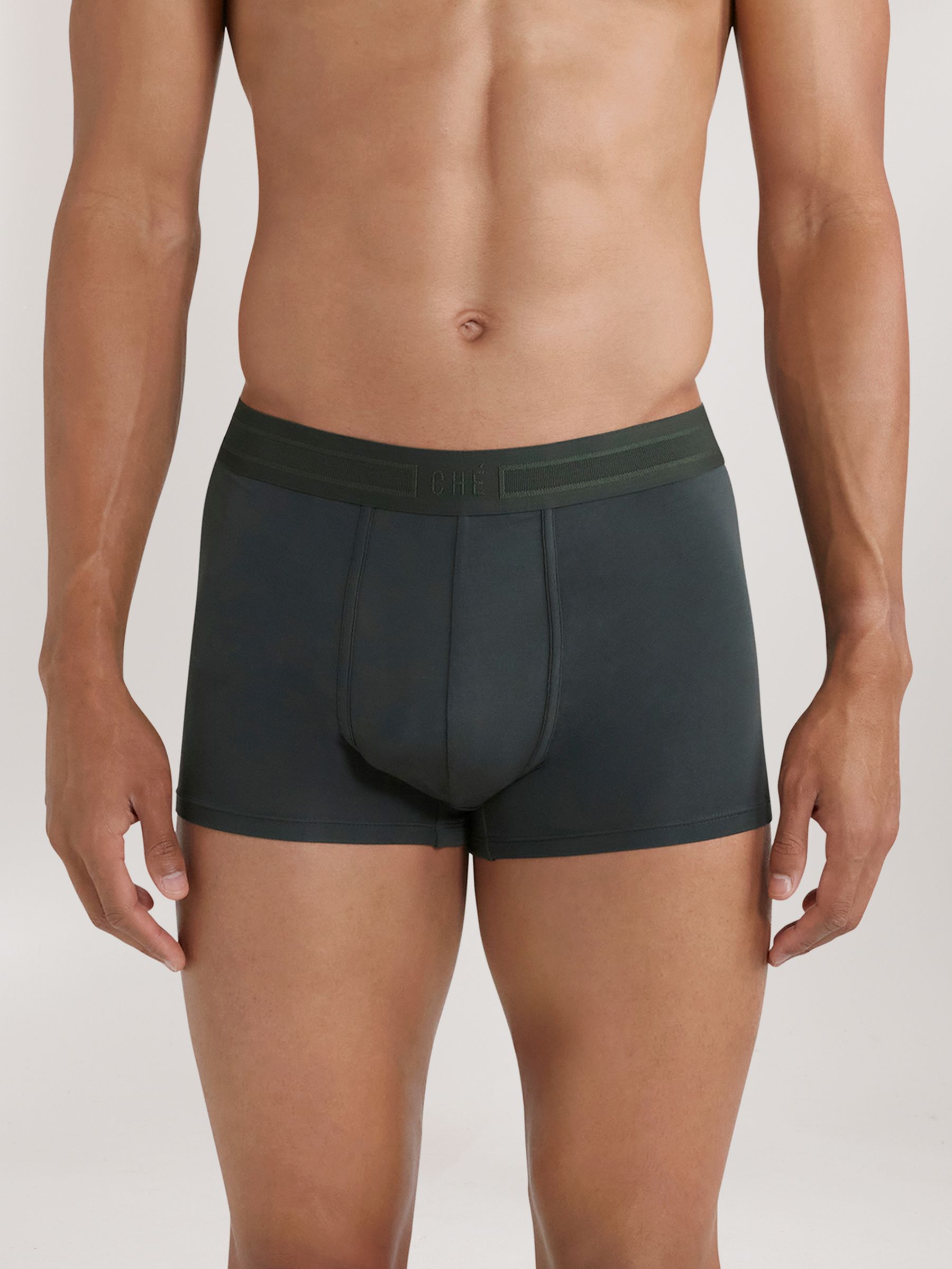 CHÉ Studios Boxer Trunks with TENCEL™ Fibers in Pine Green - Image 1 of 5
