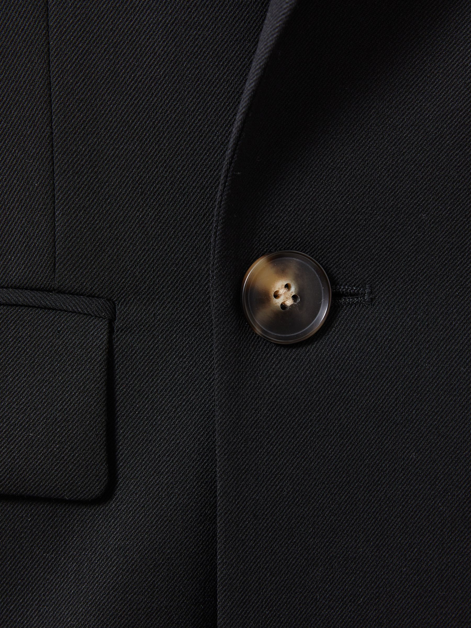 Wool Blend Double Breasted Waistcoat in Black - Image 6 of 6