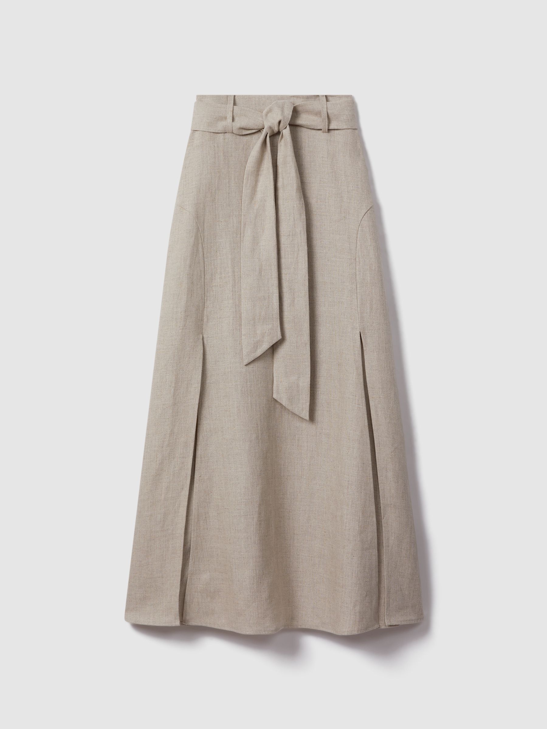 High Rise Linen Maxi Skirt in Neutral - Image 2 of 7