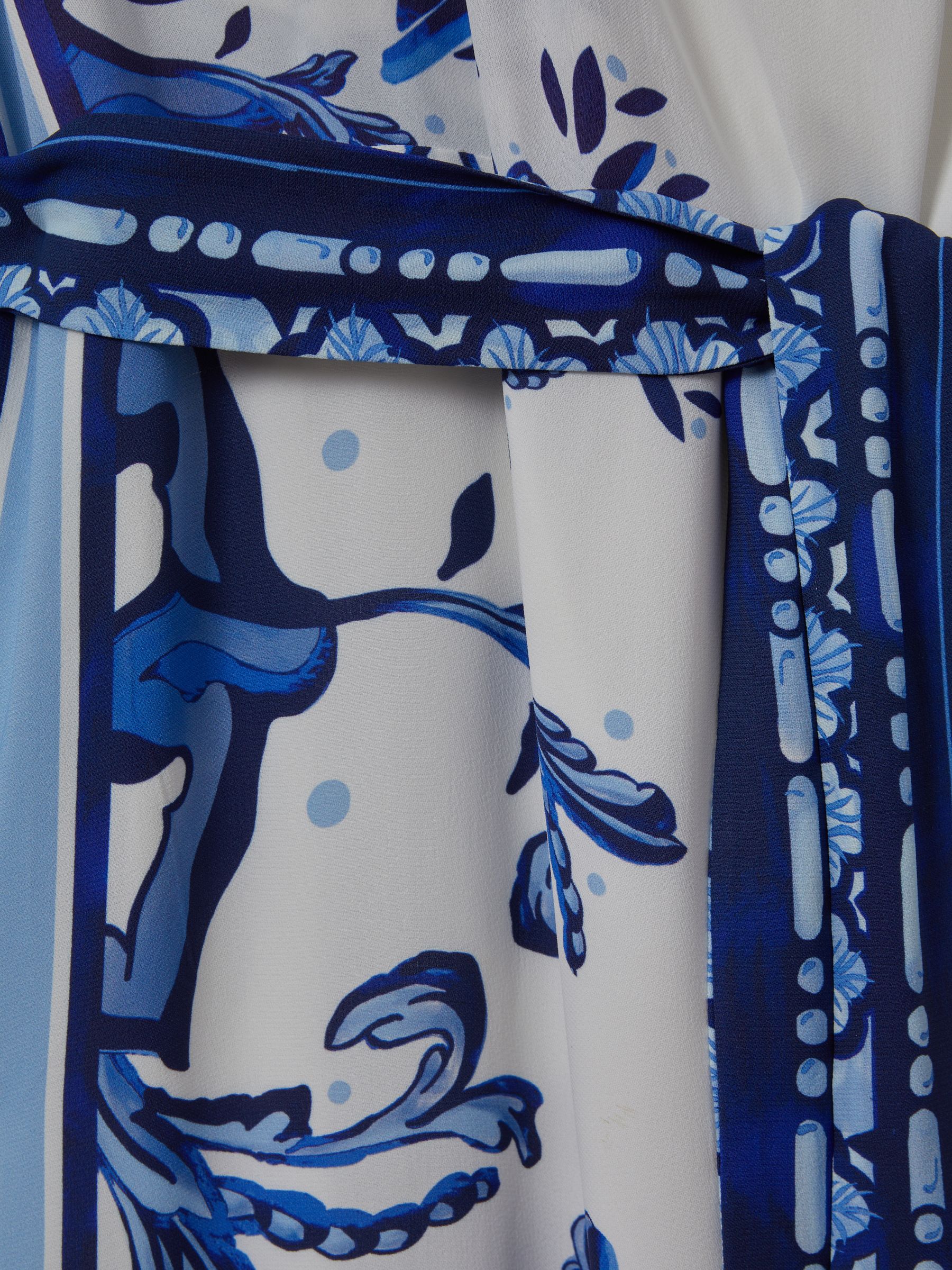 Tile Print Off-The-Shoulder Jumpsuit in Blue - Image 5 of 5