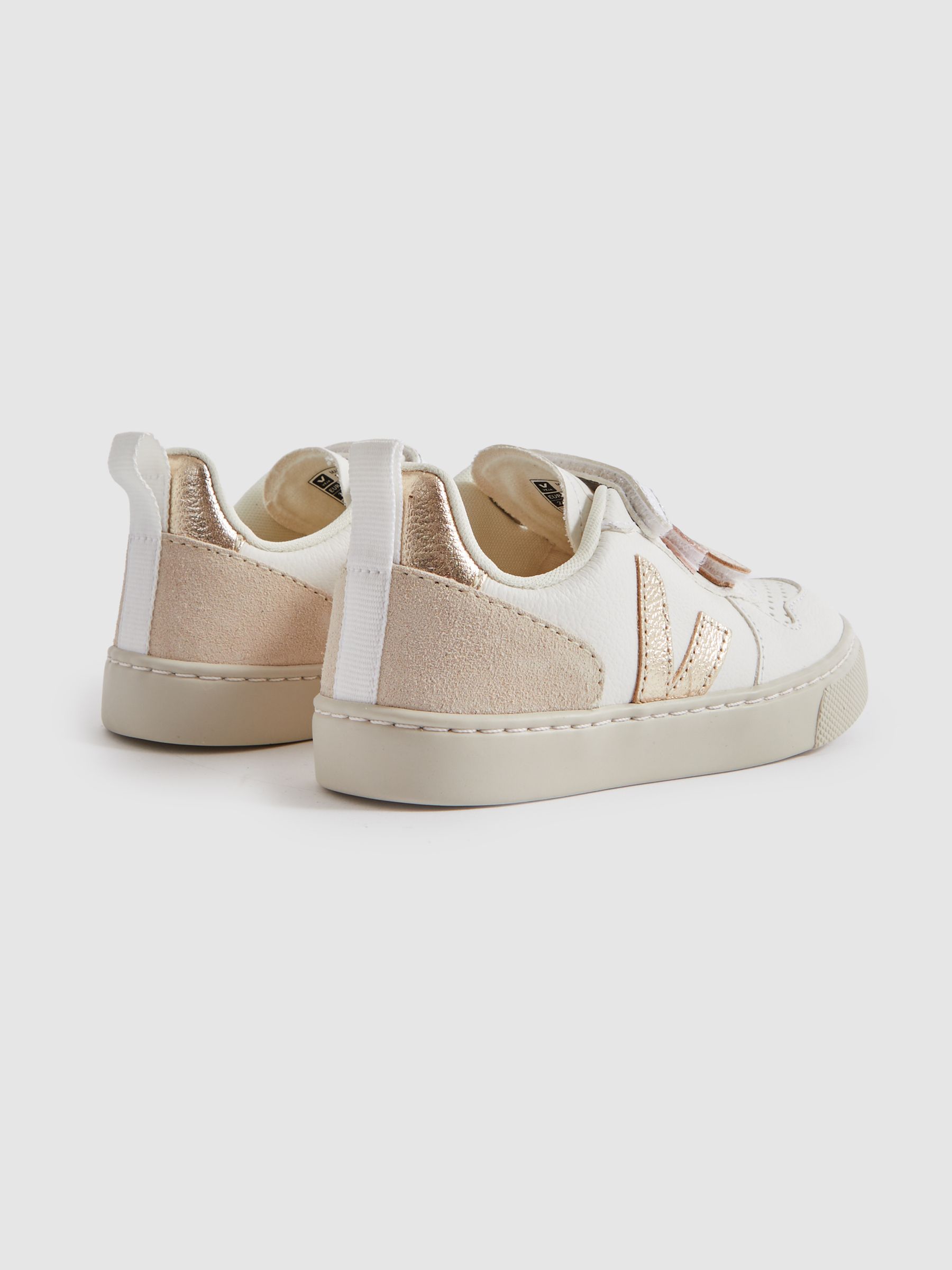 Veja Suede Velcro Trainers in White Multi - Image 3 of 4