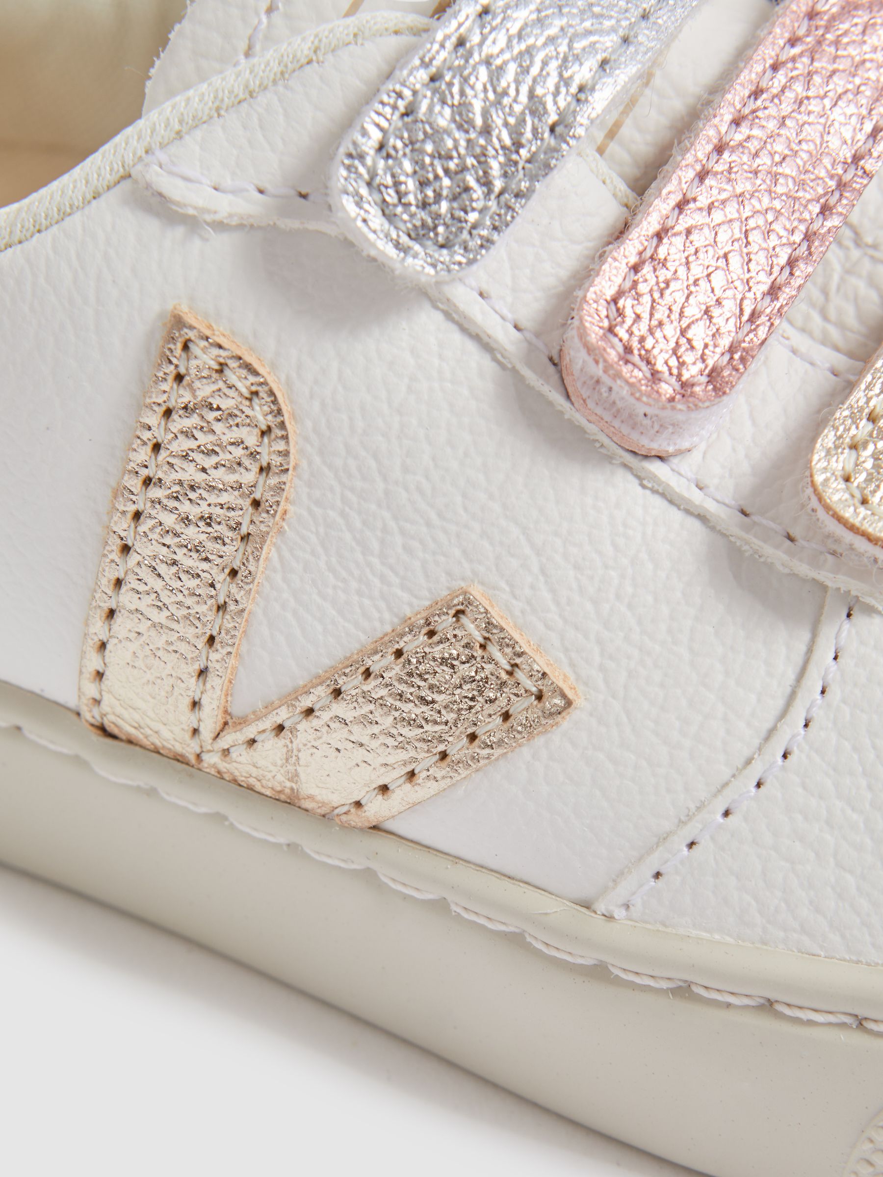 Veja Suede Velcro Trainers in White Multi - Image 4 of 4