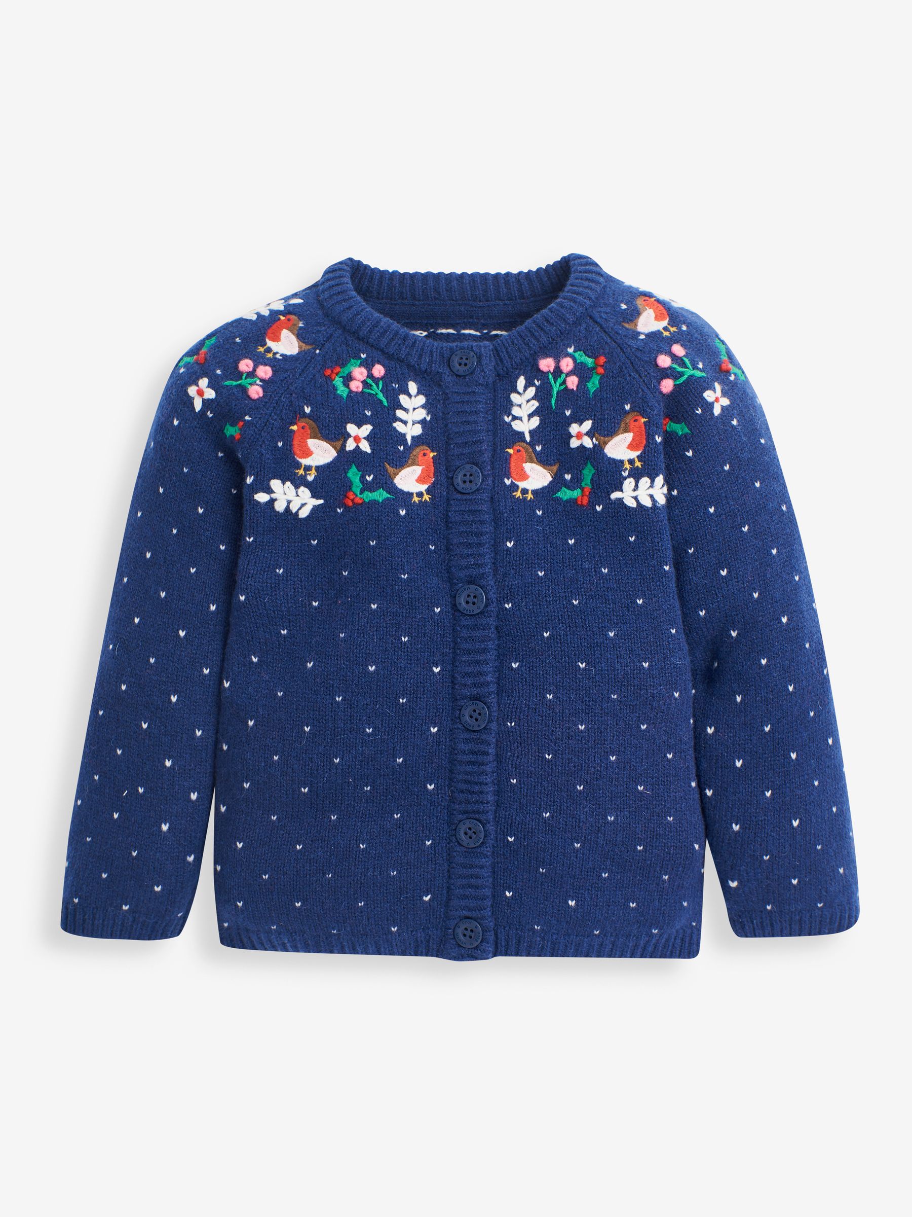 Navy Christmas Embroidered Cardigan - Image 1 of 2