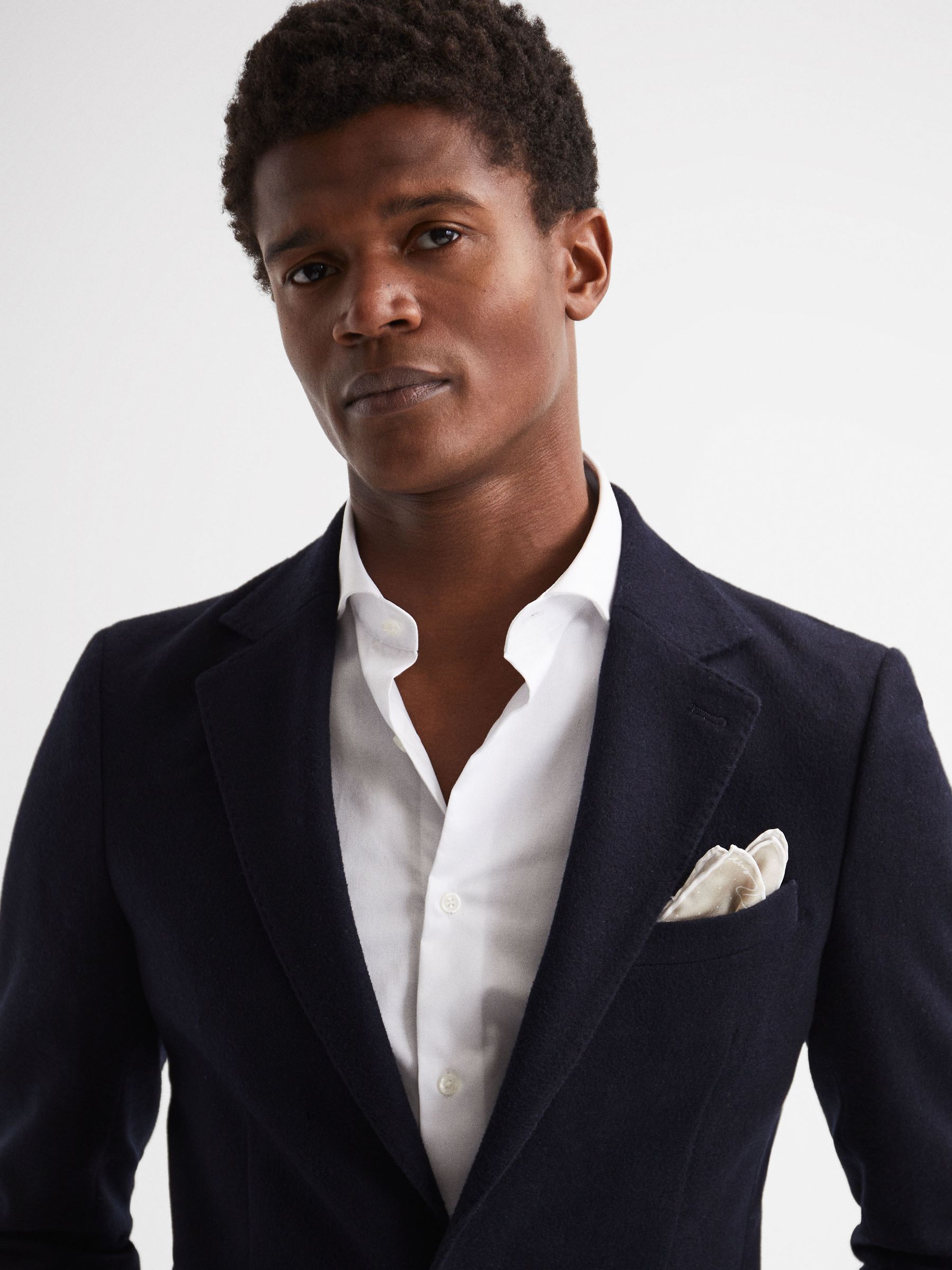 Polka Dot Silk Pocket Square in Stone - Image 2 of 5