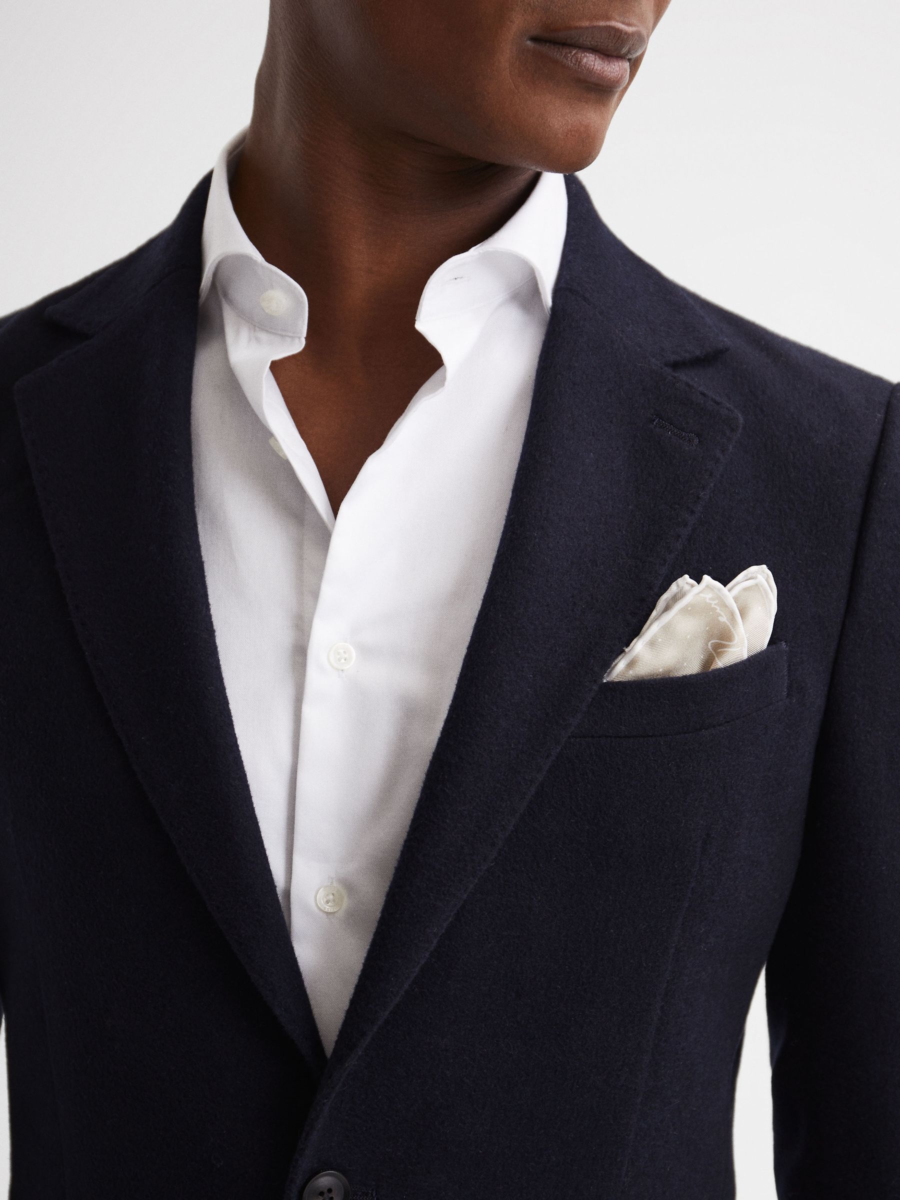Polka Dot Silk Pocket Square in Stone - Image 3 of 5