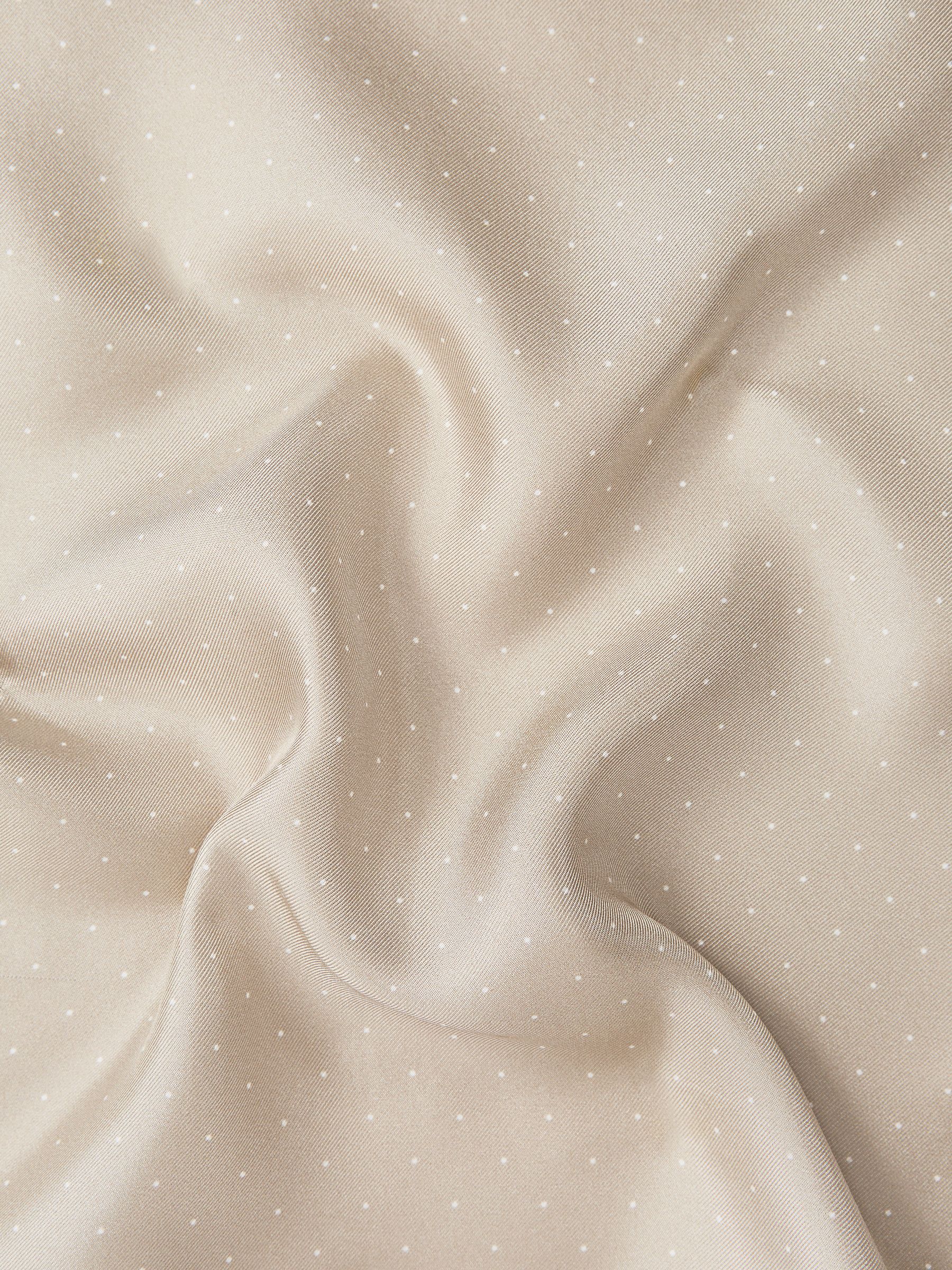 Polka Dot Silk Pocket Square in Stone - Image 5 of 5