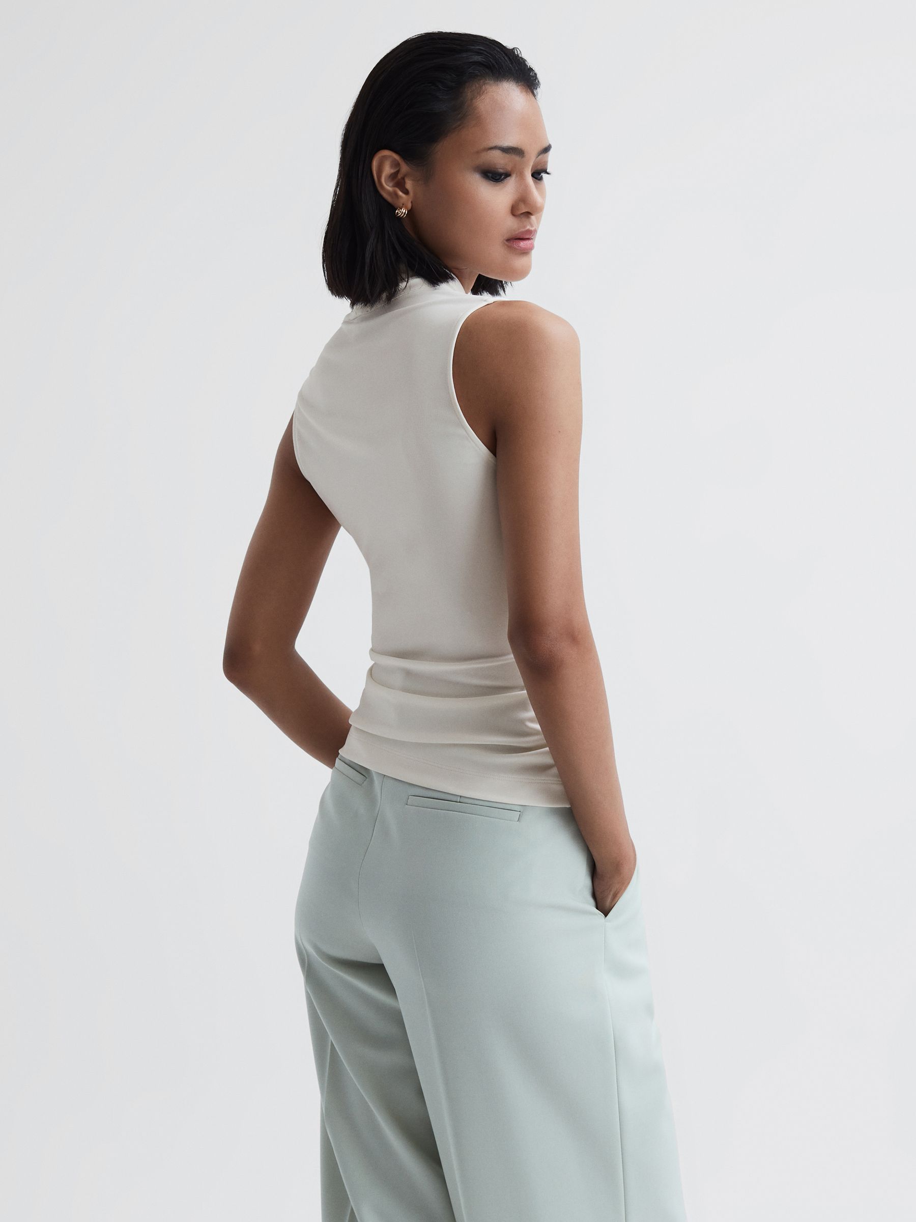 Sleeveless Wrap Top in Cream - Image 5 of 5