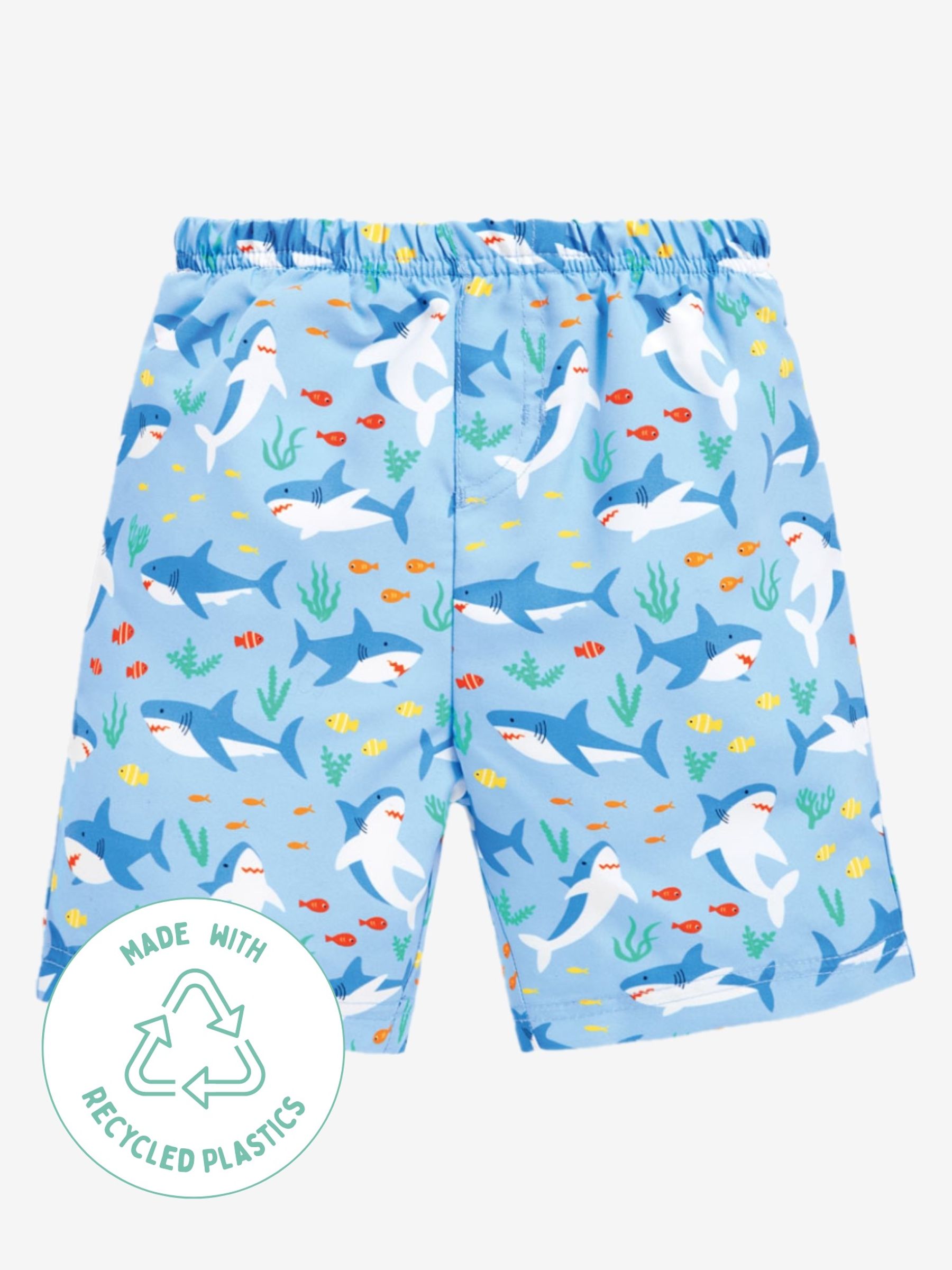 Shark Print Swim Shorts with Nappy - Image 5 of 6