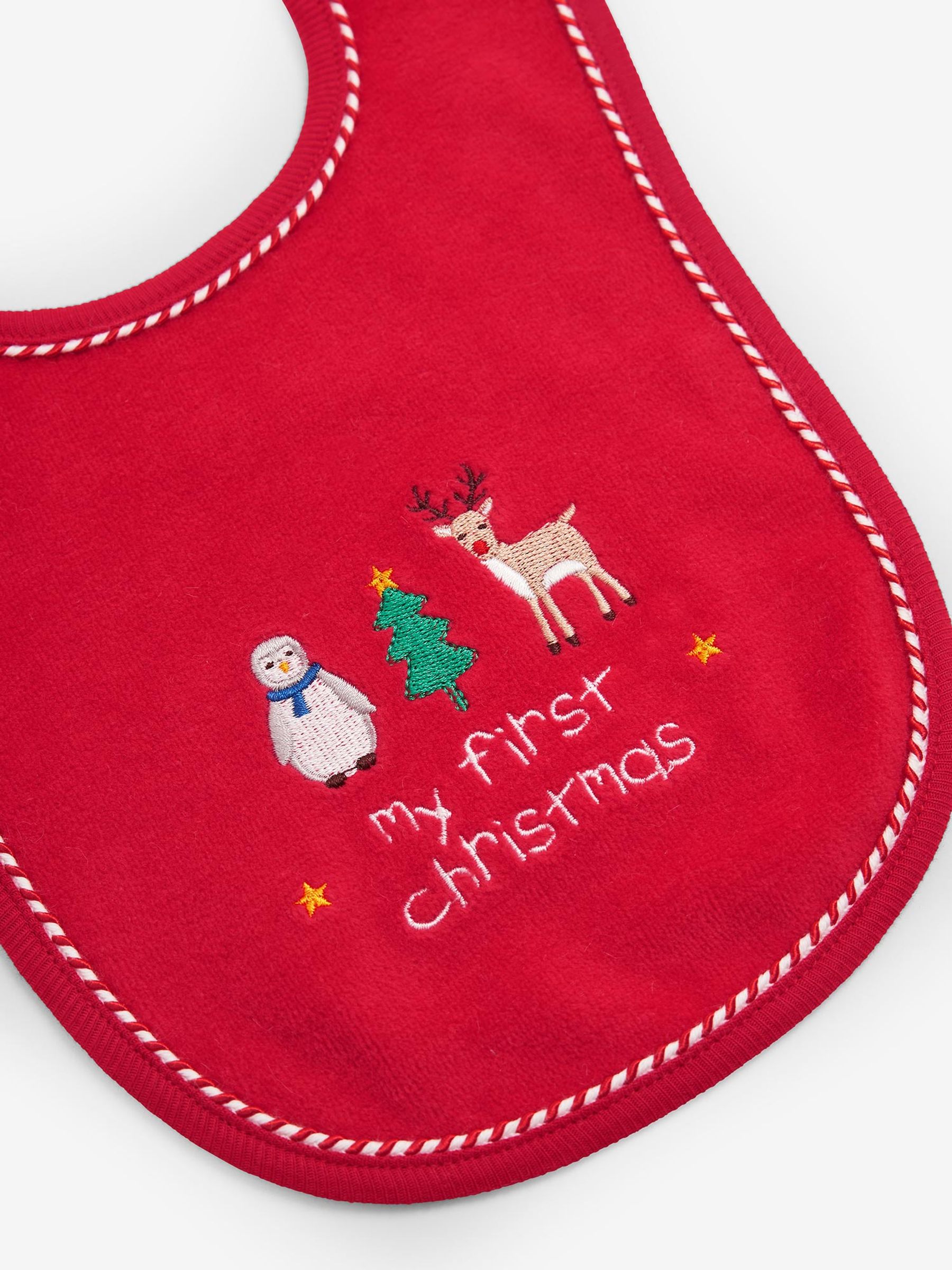 Red My First Christmas Bib - Image 2 of 2