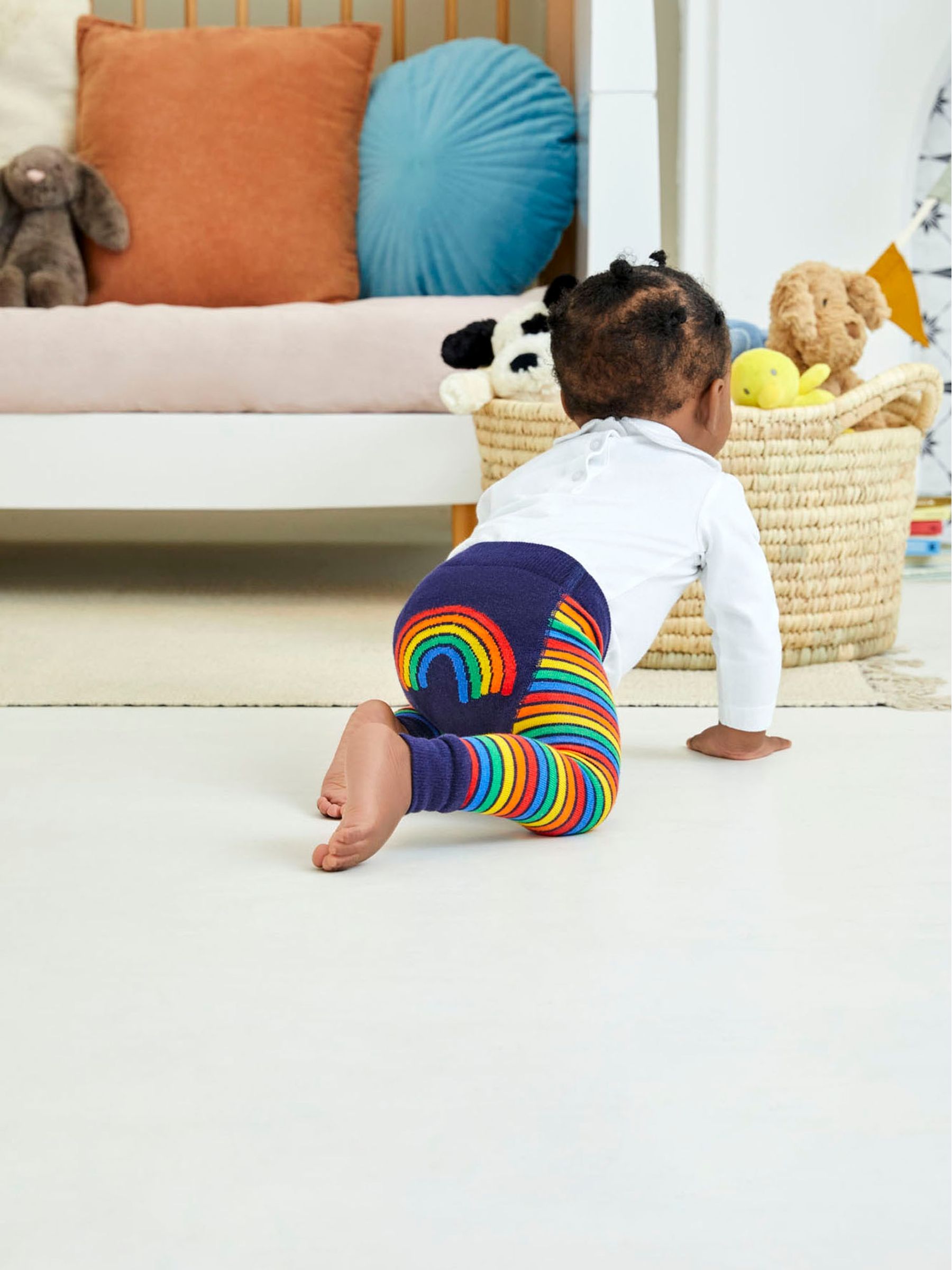 Rainbow Stripe Baby Leggings in Rainbow - Image 2 of 2