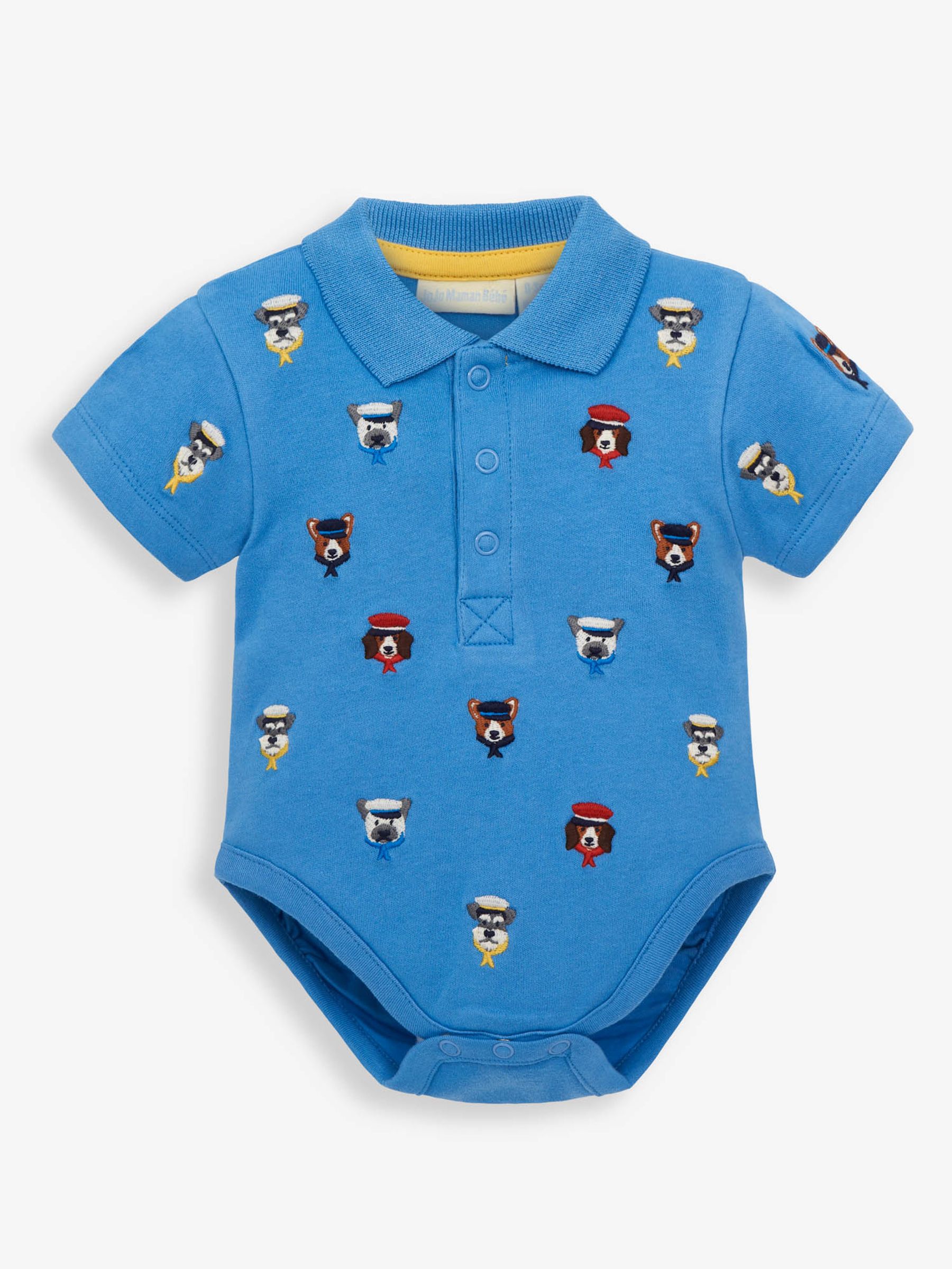 Denim Blue Nautical Dog Embroidered Polo Shirt Baby Bodysuit - Image 1 of 2