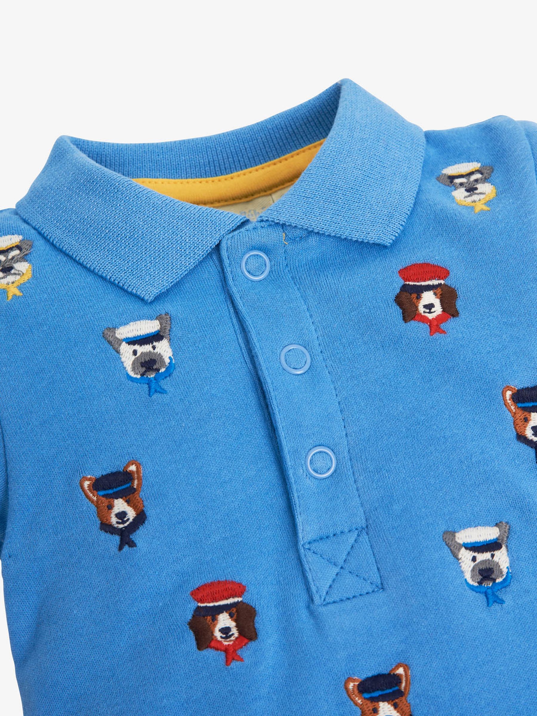 Denim Blue Nautical Dog Embroidered Polo Shirt Baby Bodysuit - Image 2 of 2