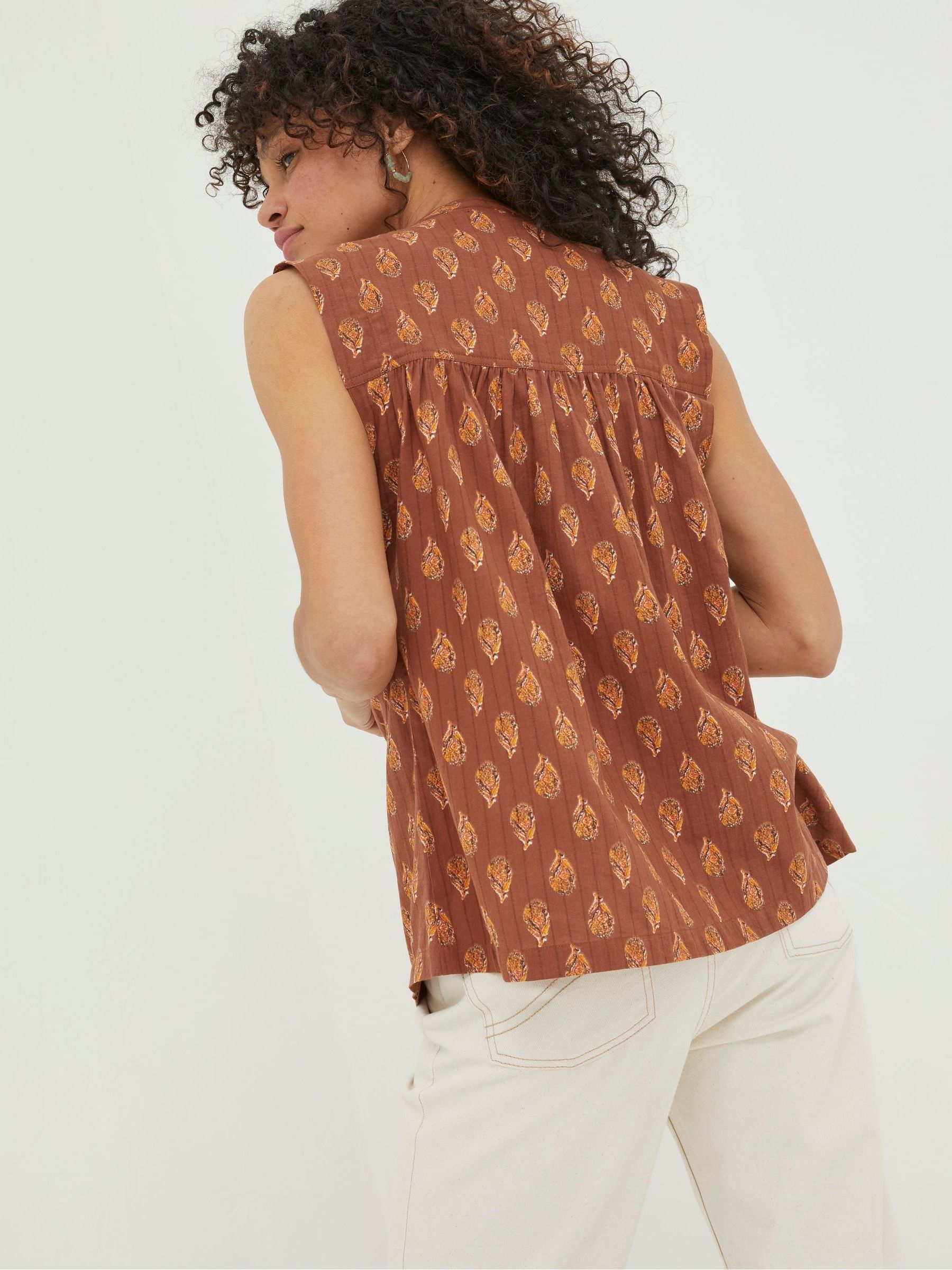 Natural Morgan Woodblock Cami Blouse - Image 2 of 5