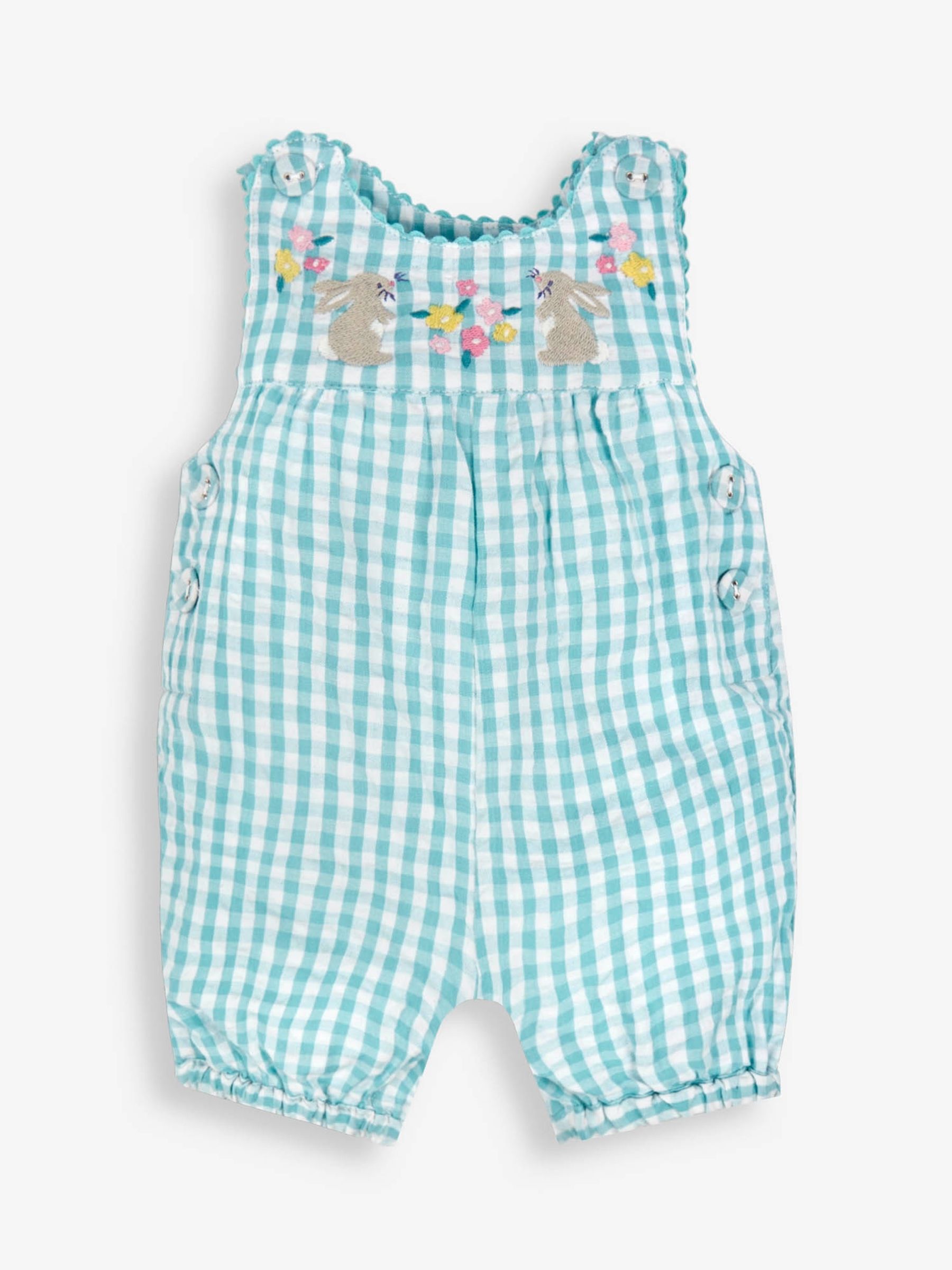 Duck Egg Bunny Appliqué Gingham Dungarees - Image 4 of 5