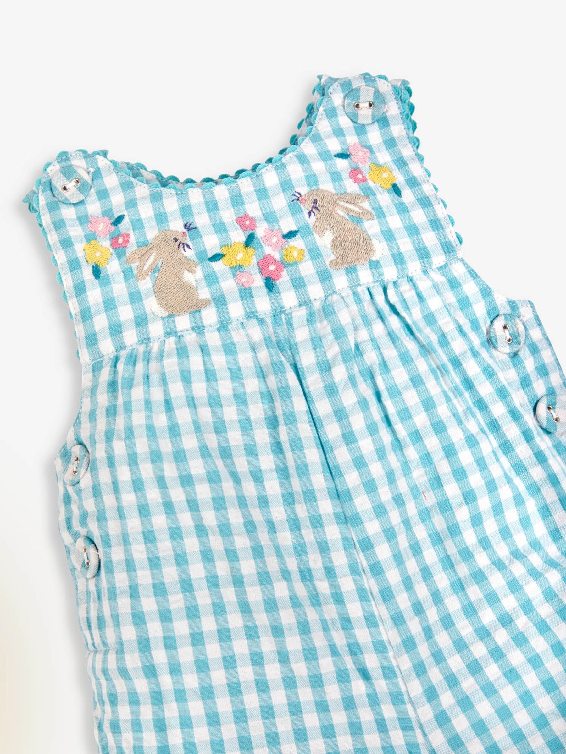 Duck Egg Bunny Appliqué Gingham Dungarees - Image 5 of 5