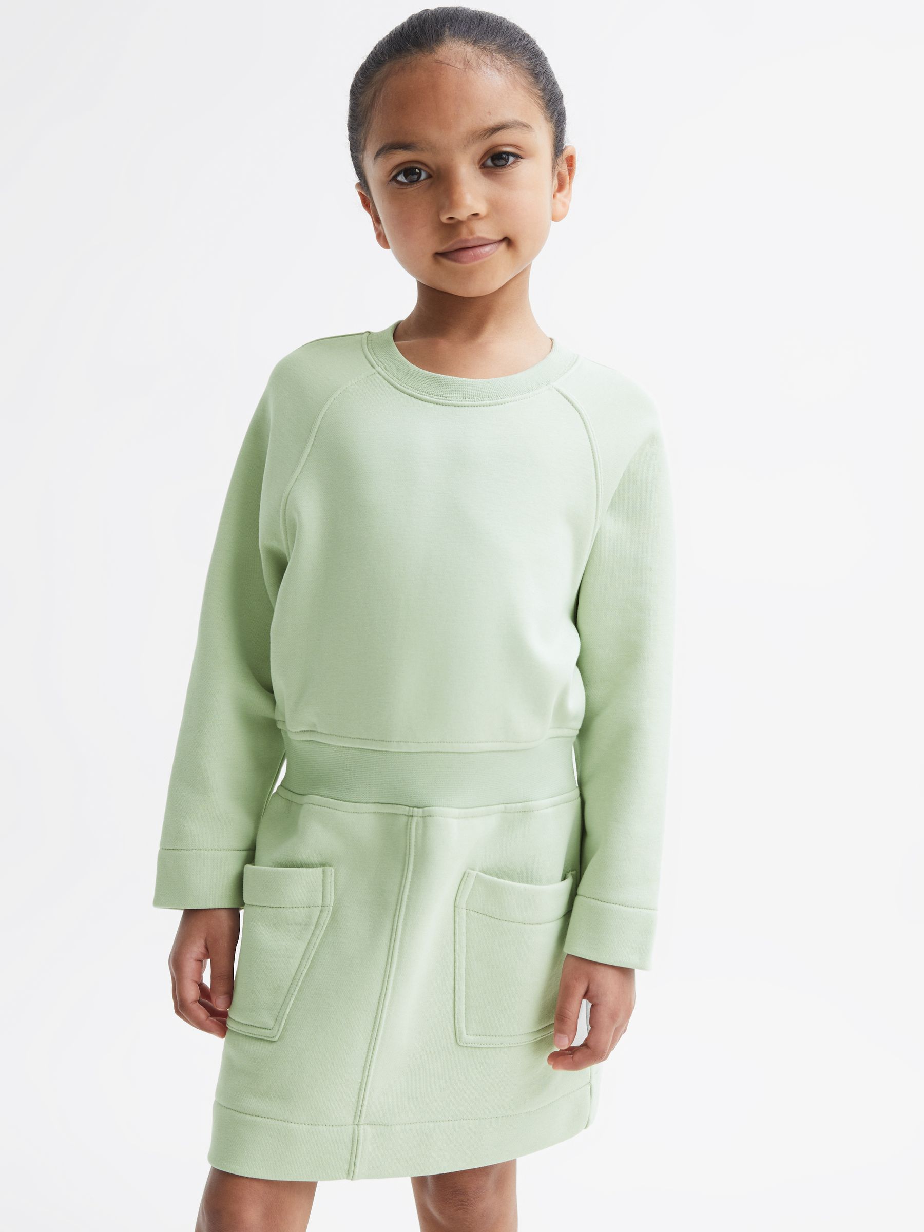 9-12 yrs Sweatshirt Dress in Sage - Image 1 of 8