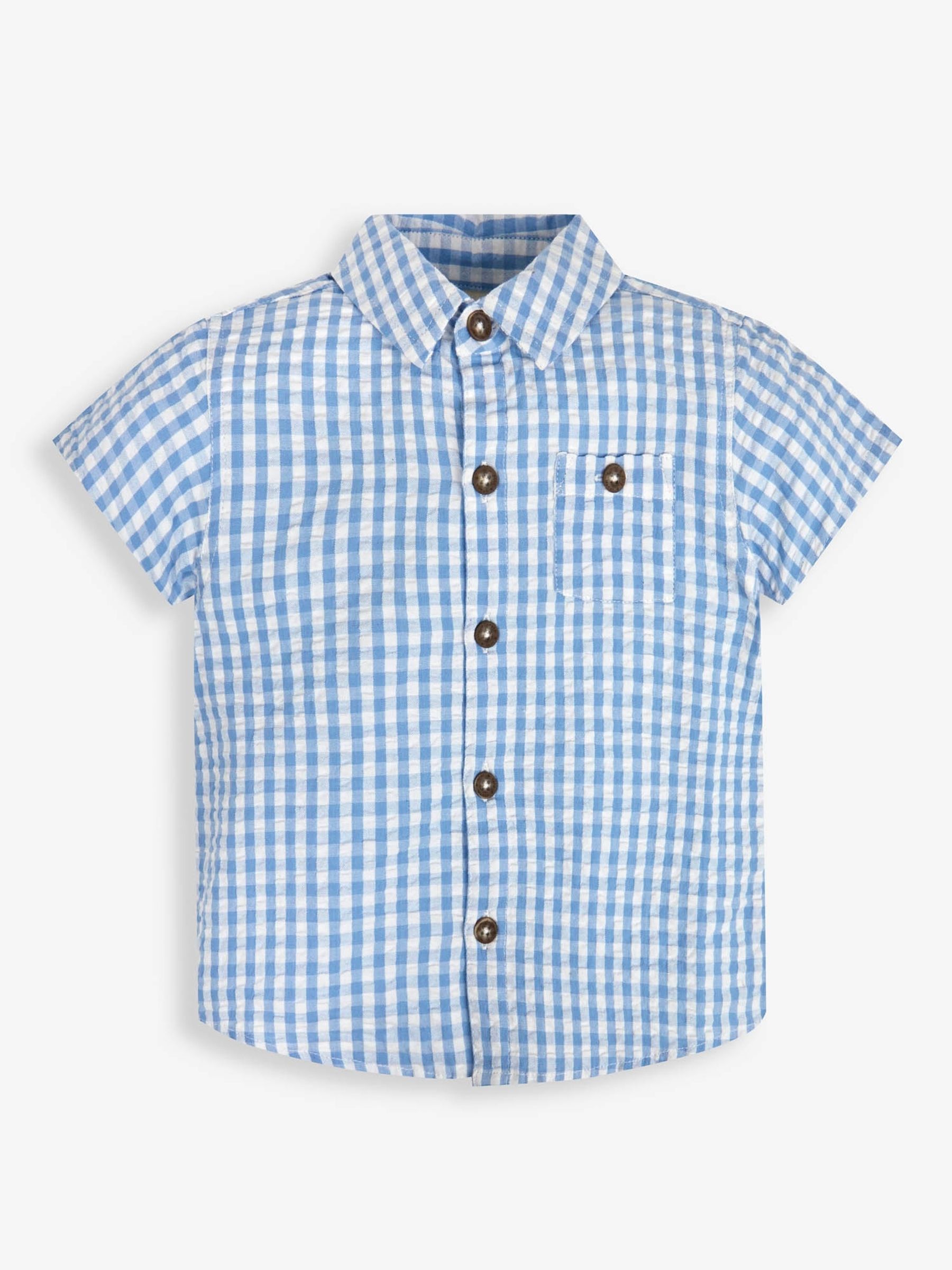 Light Blue Short Sleeve Gingham Shirt - Image 1 of 4