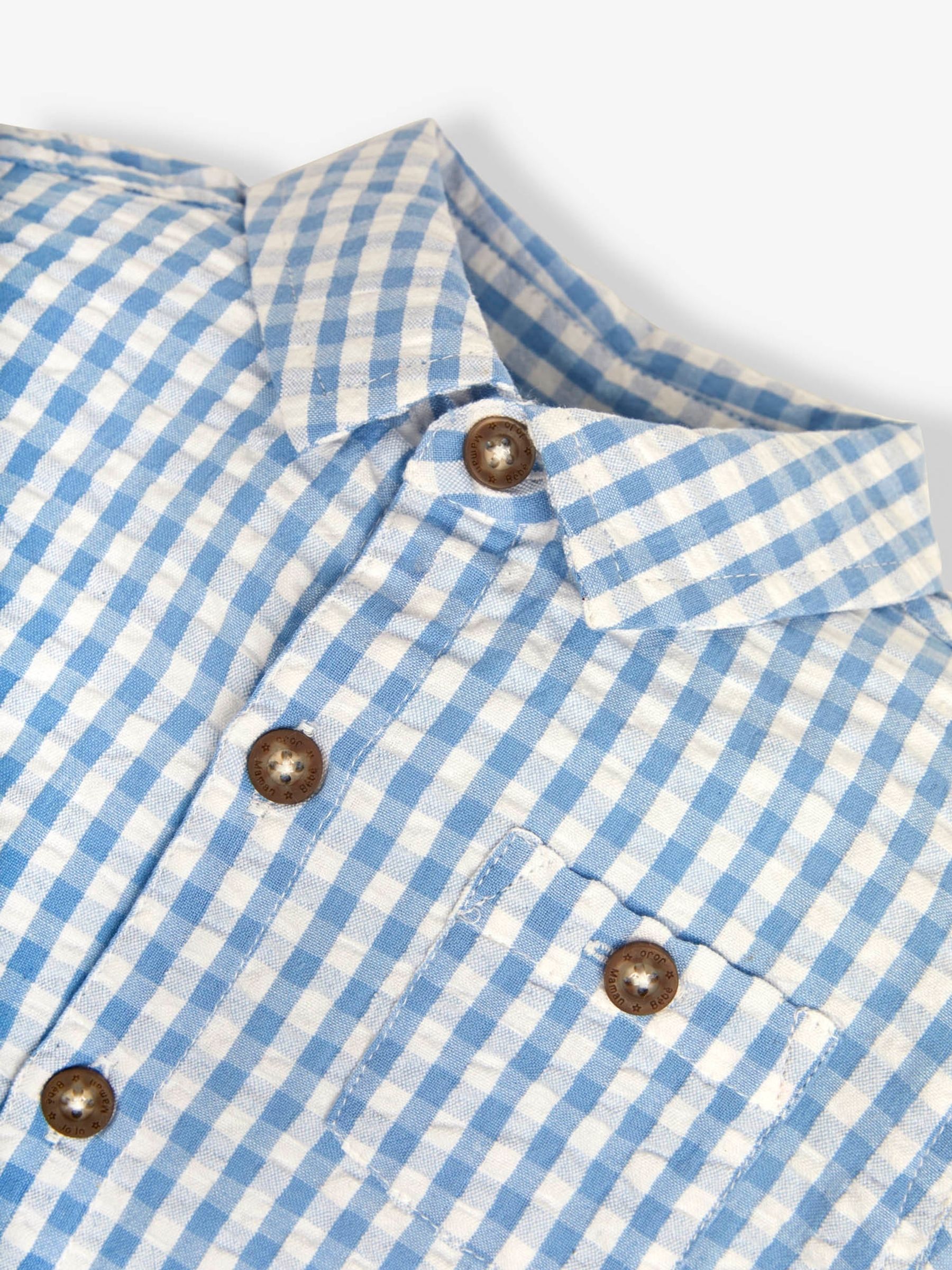 Light Blue Short Sleeve Gingham Shirt - Image 2 of 4