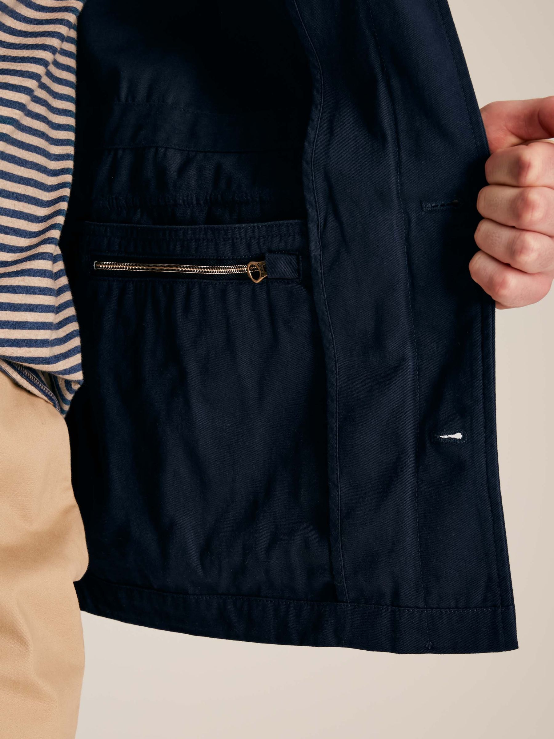 Taddington Navy Blue Cotton Field Jacket - Image 6 of 8