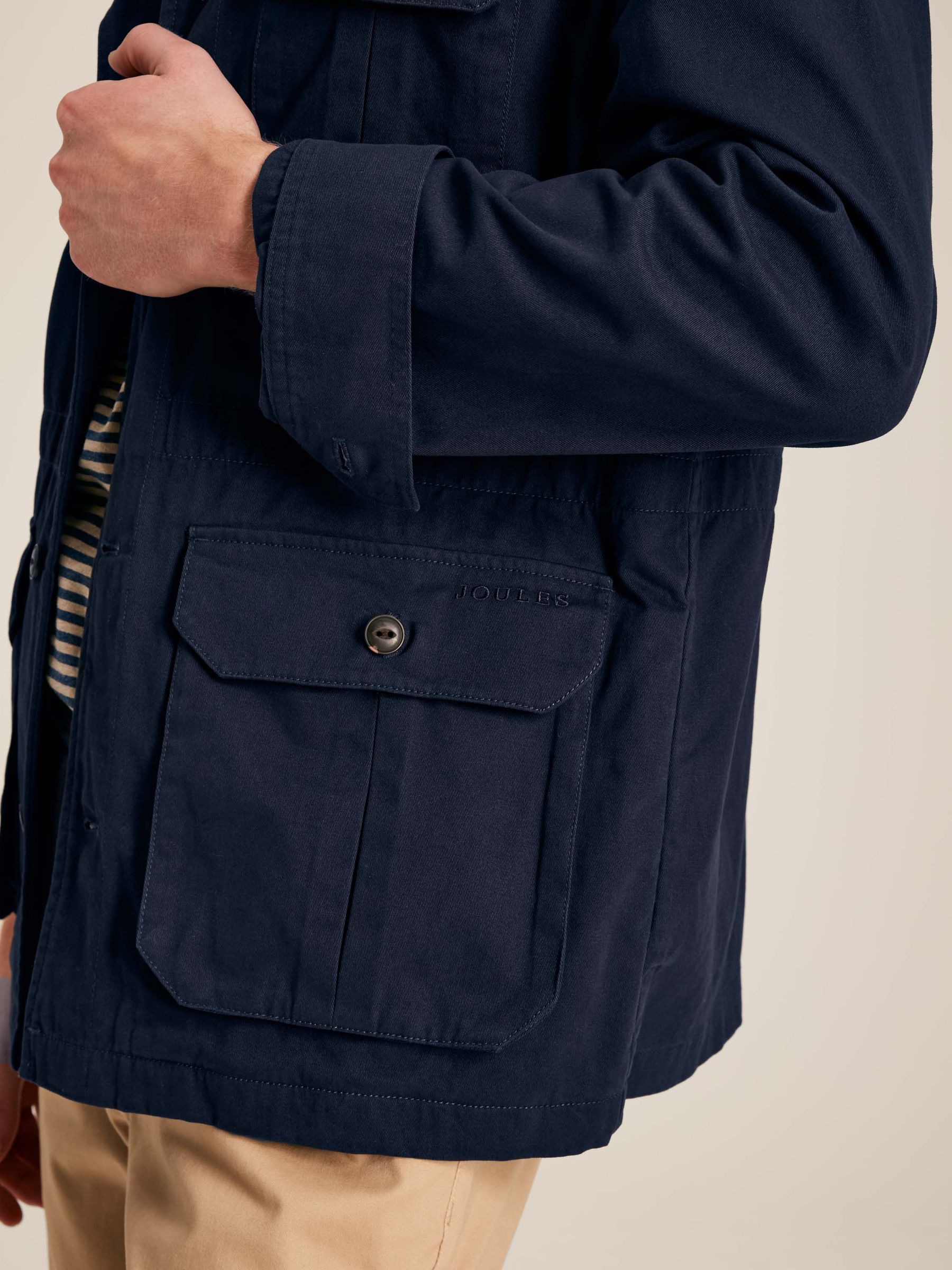 Taddington Navy Blue Cotton Field Jacket - Image 7 of 8