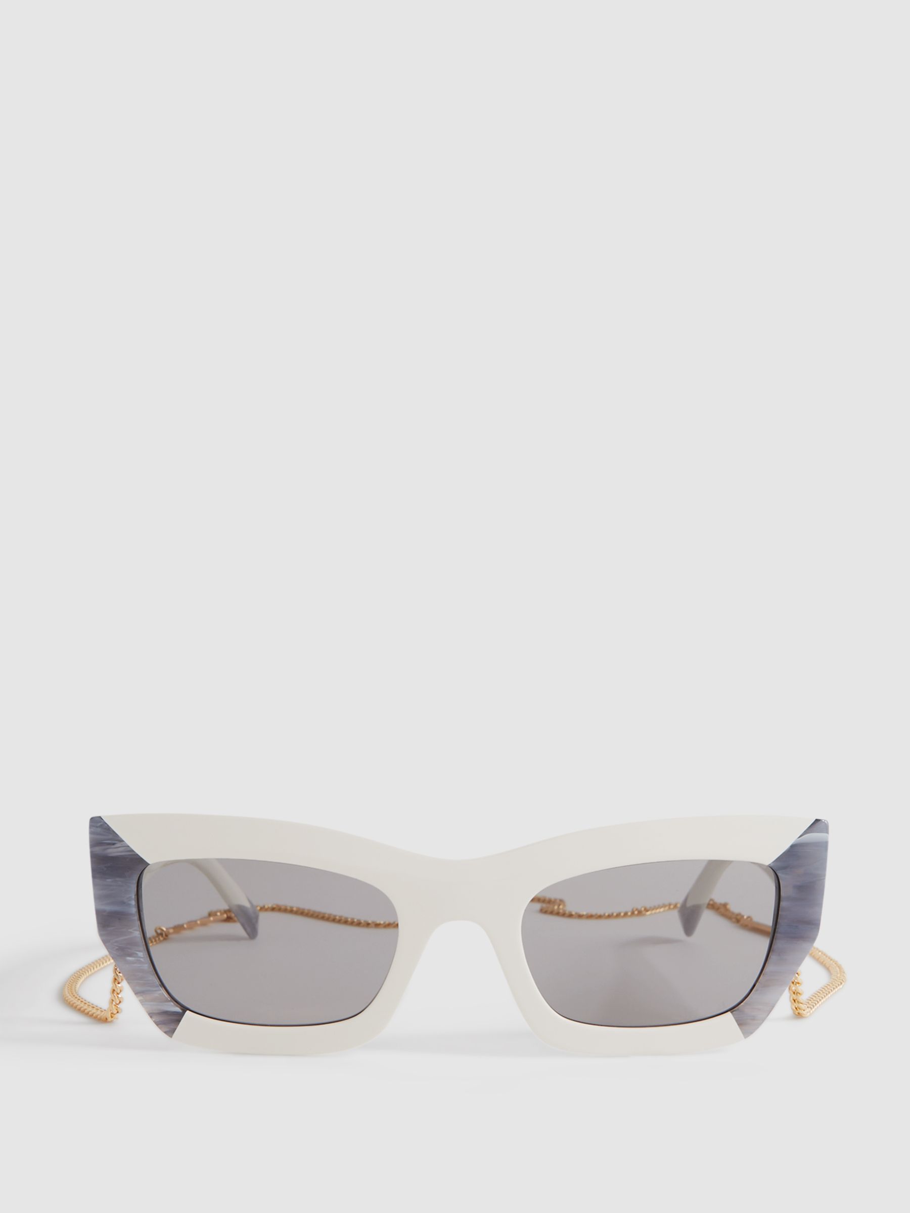 Missoni Eyewear Cat Eye Chain Sunglasses in White - Image 1 of 5