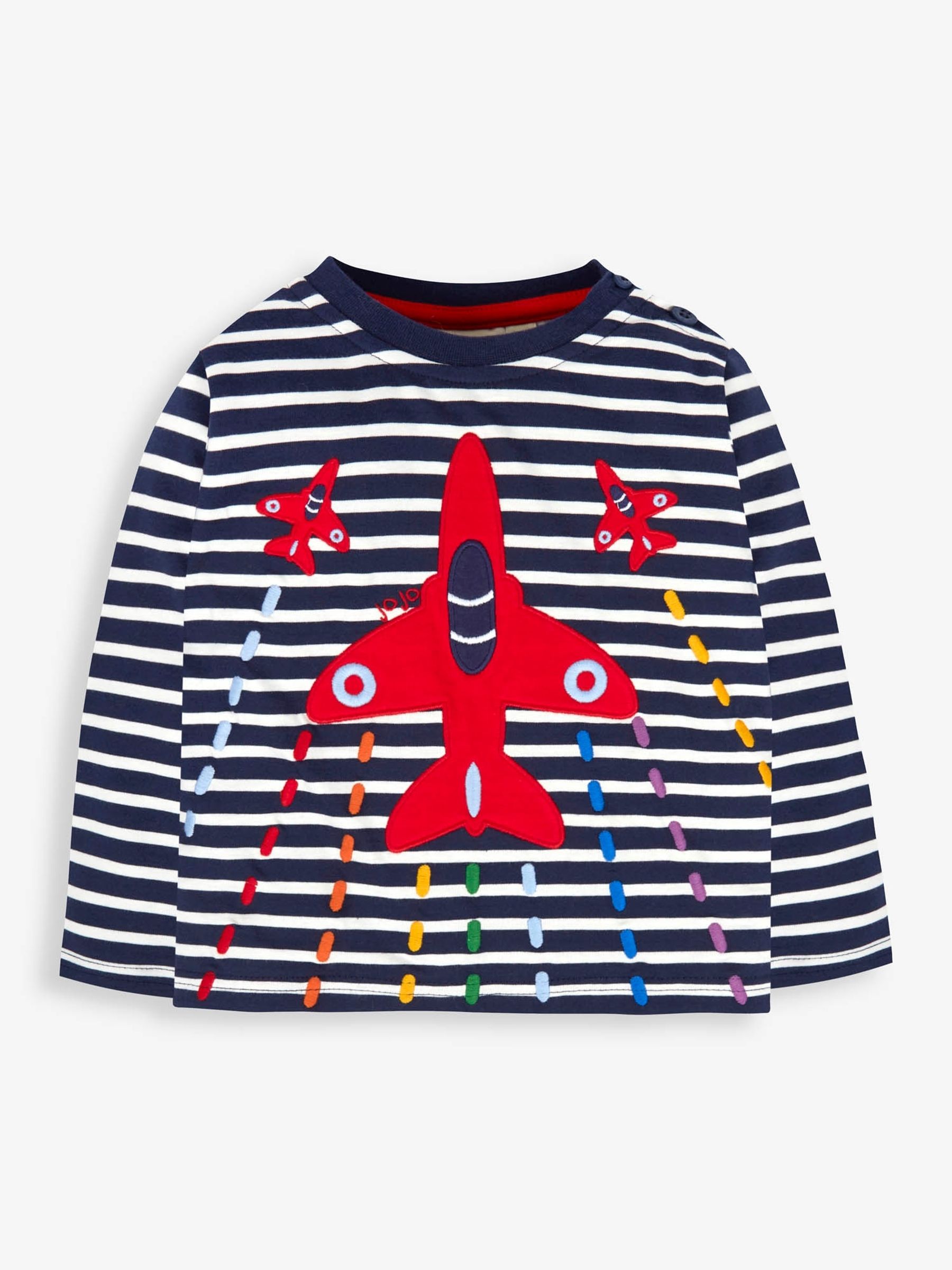 Navy Ecru Stripe Red Arrows Appliqué Top - Image 1 of 2