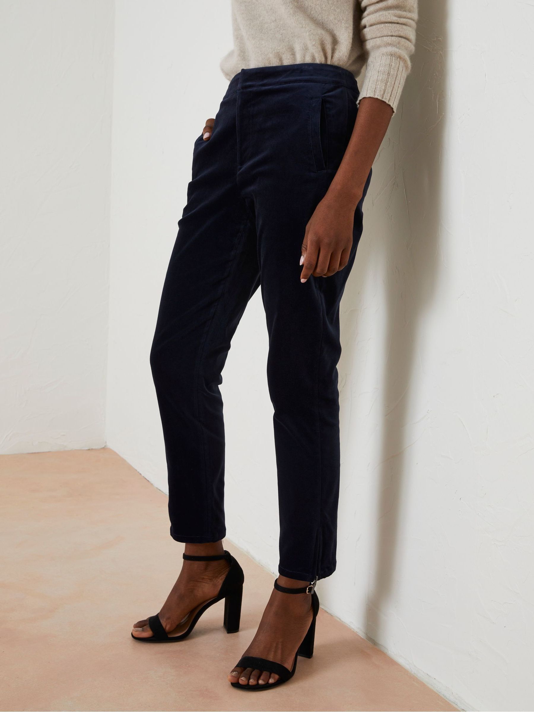Blue Isobelle Velvet Trousers - Image 1 of 6