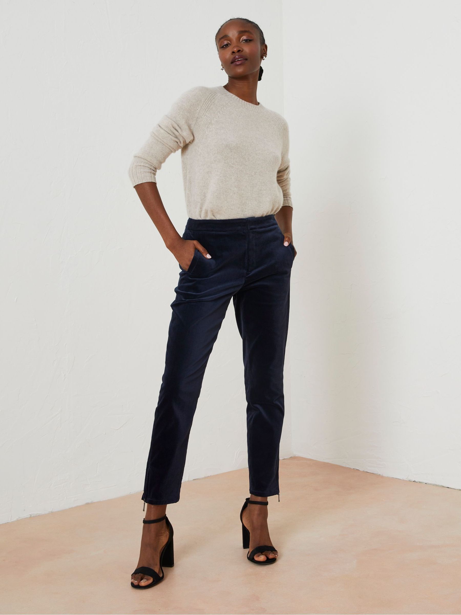 Blue Isobelle Velvet Trousers - Image 5 of 6