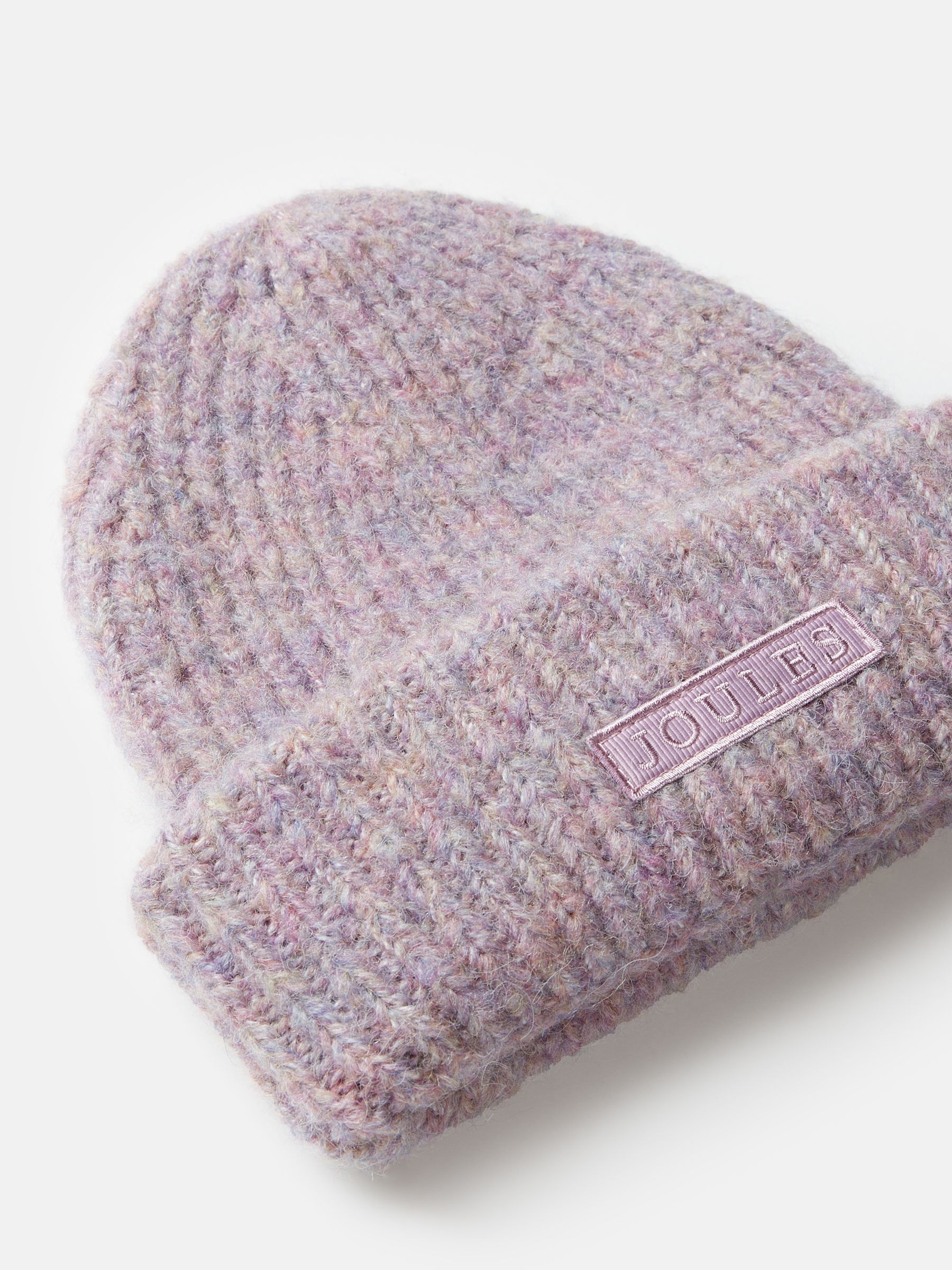 Beatrice Purple Oversized Ribbed Beanie Hat - Image 5 of 6
