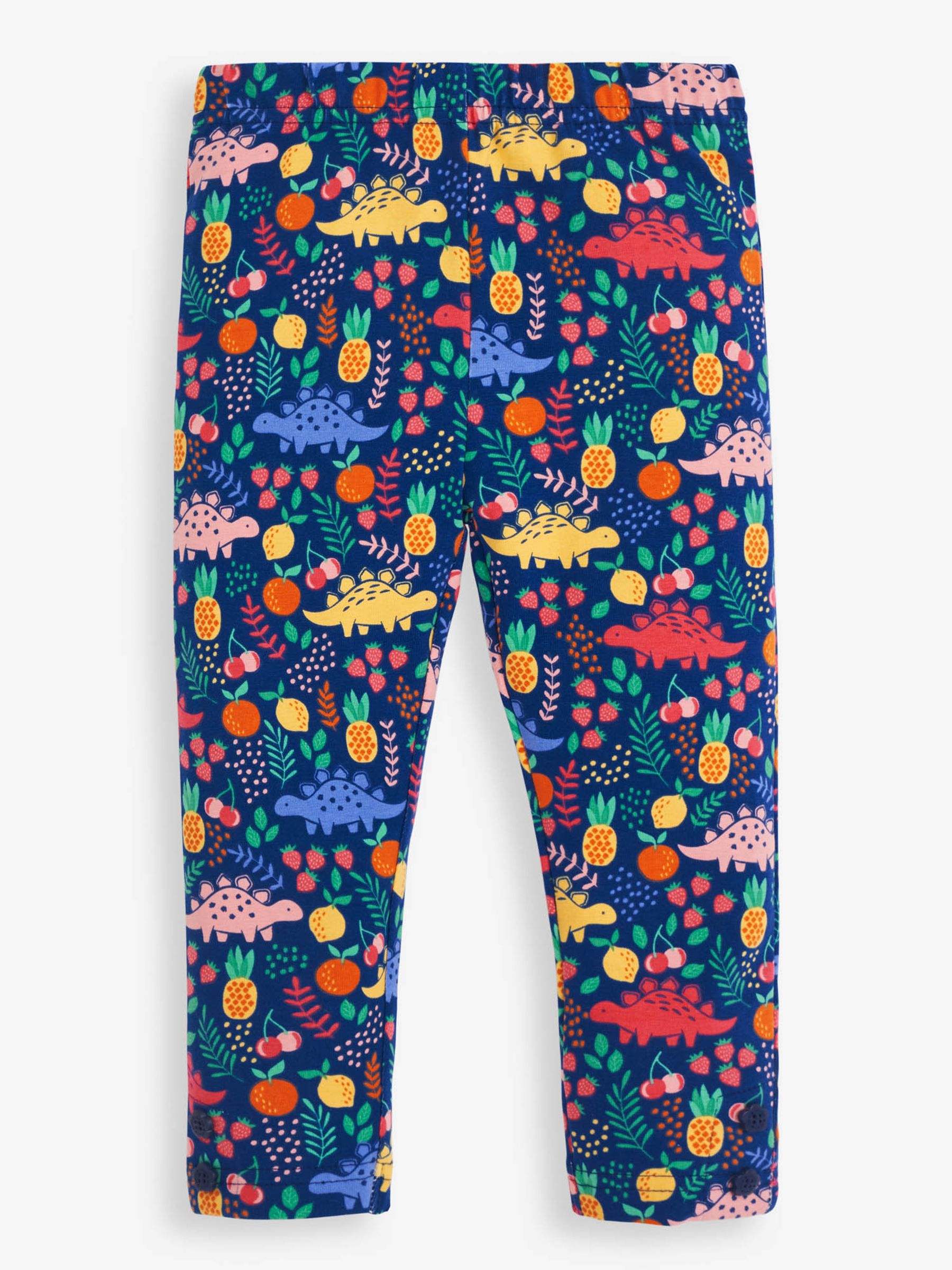 Navy 2-Pack Girls' Sweet Dino Print & Blue Leggings - Image 2 of 5