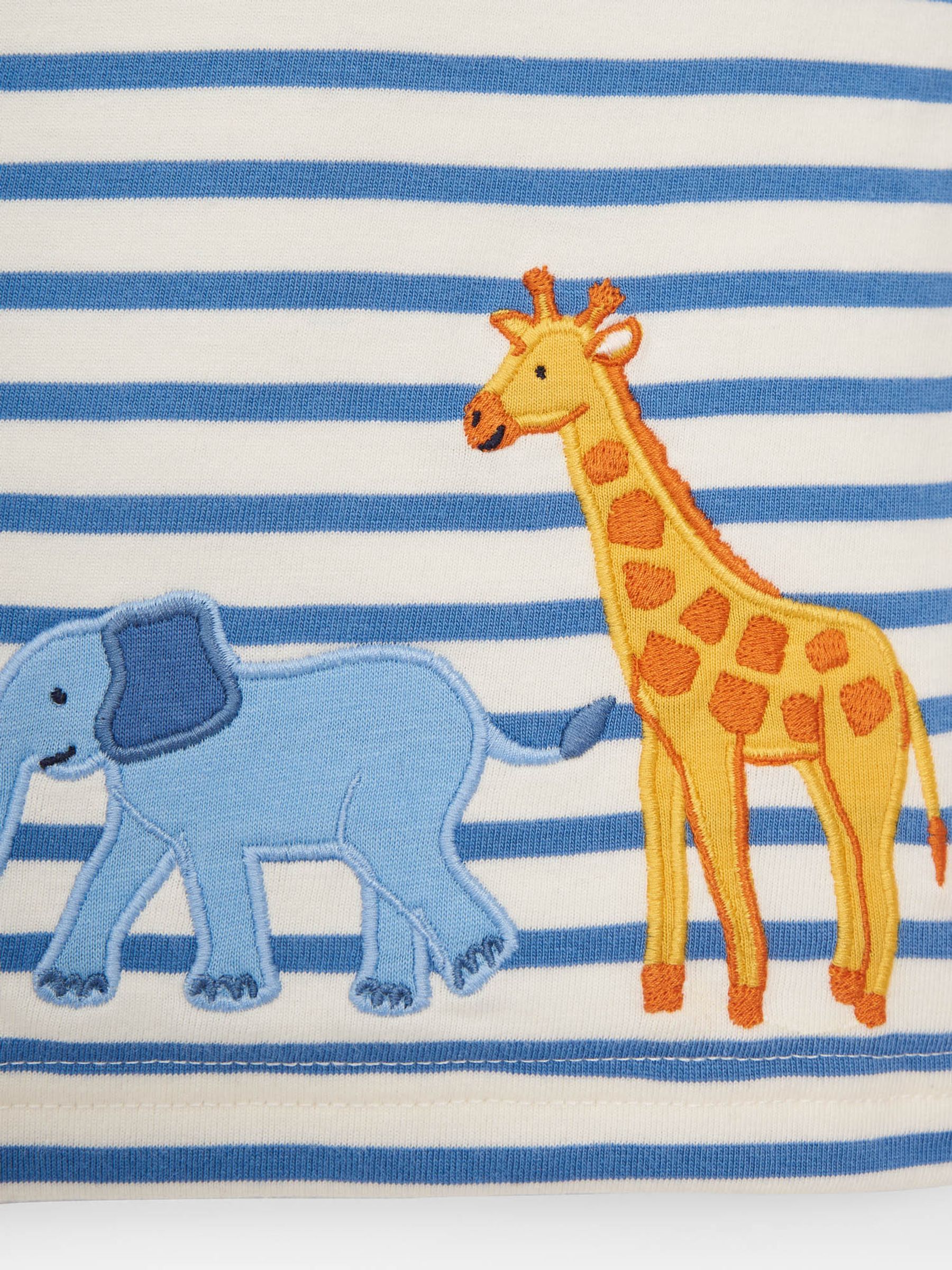 Ecru Kids' Stripe Safari Animal Appliqué T-Shirt - Image 2 of 5