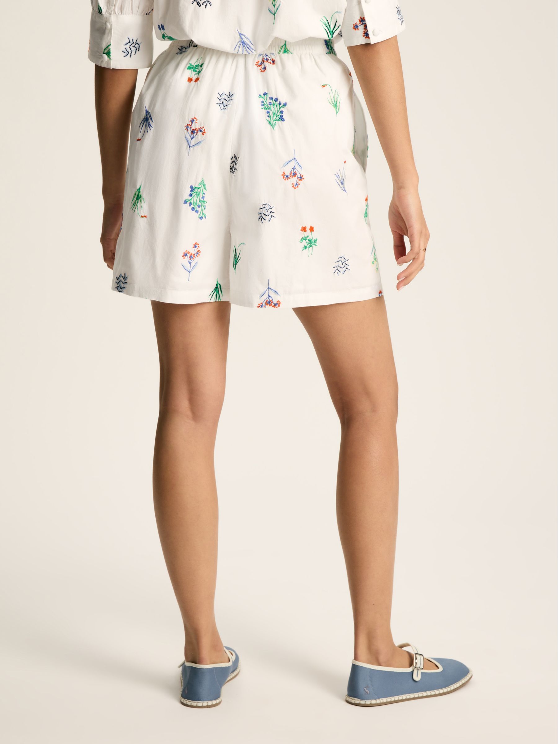 Iris White Ground Embroidered Shorts - Image 2 of 7