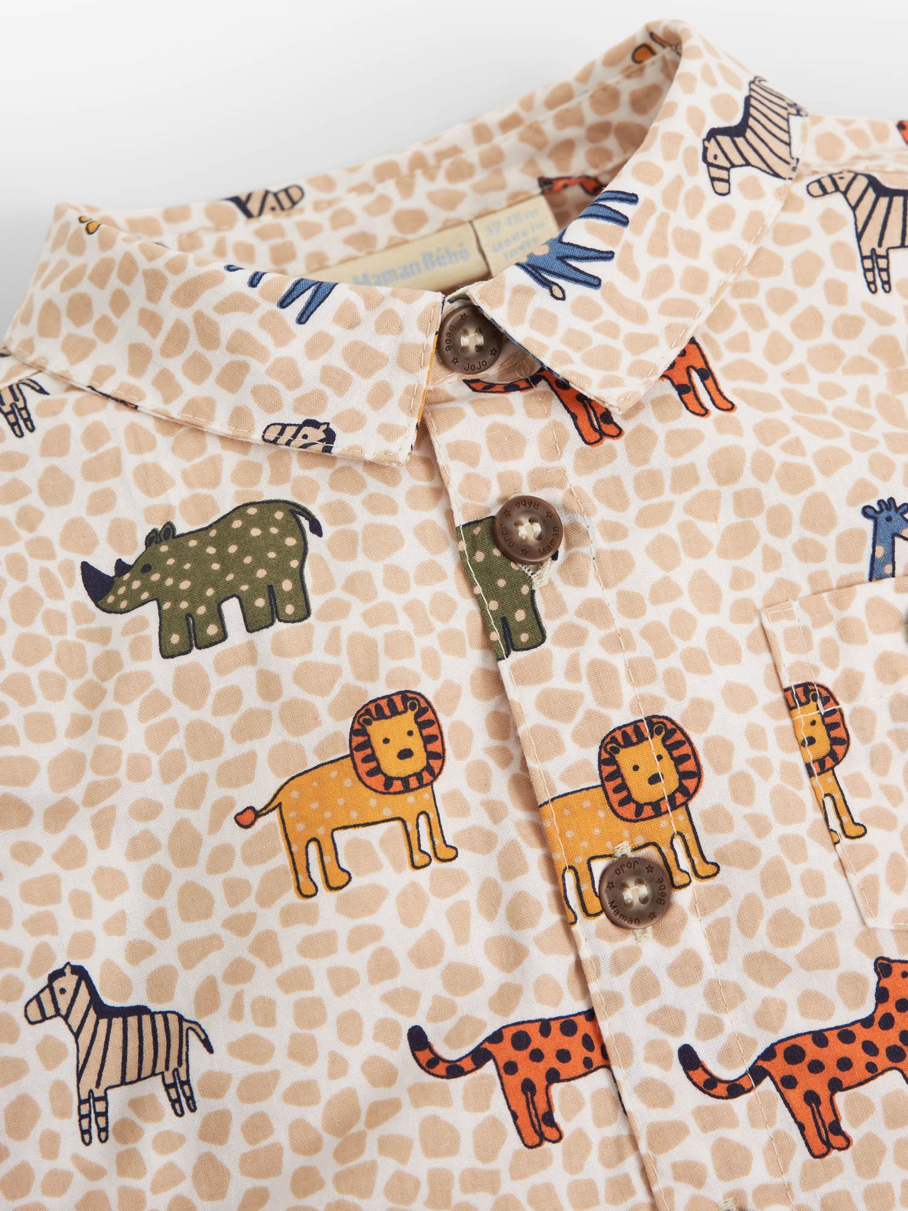 Yellow Boys' Safari Animal Pebble Print Shirt - Image 2 of 2