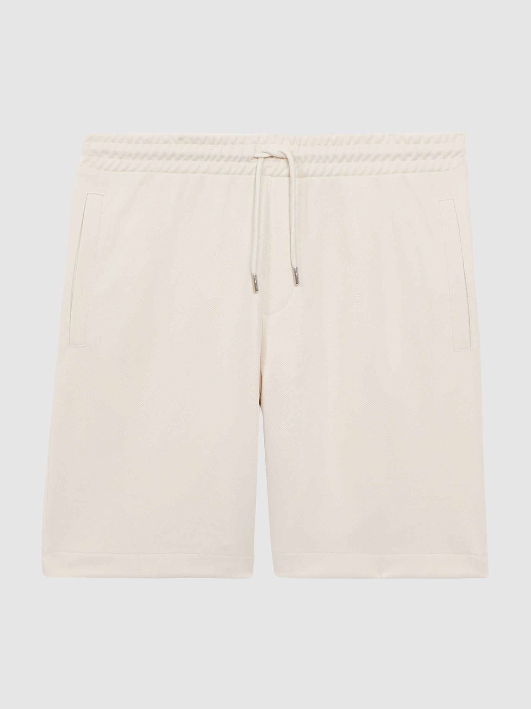 Slim Fit Drawstring Shorts in Ecru - Image 2 of 5
