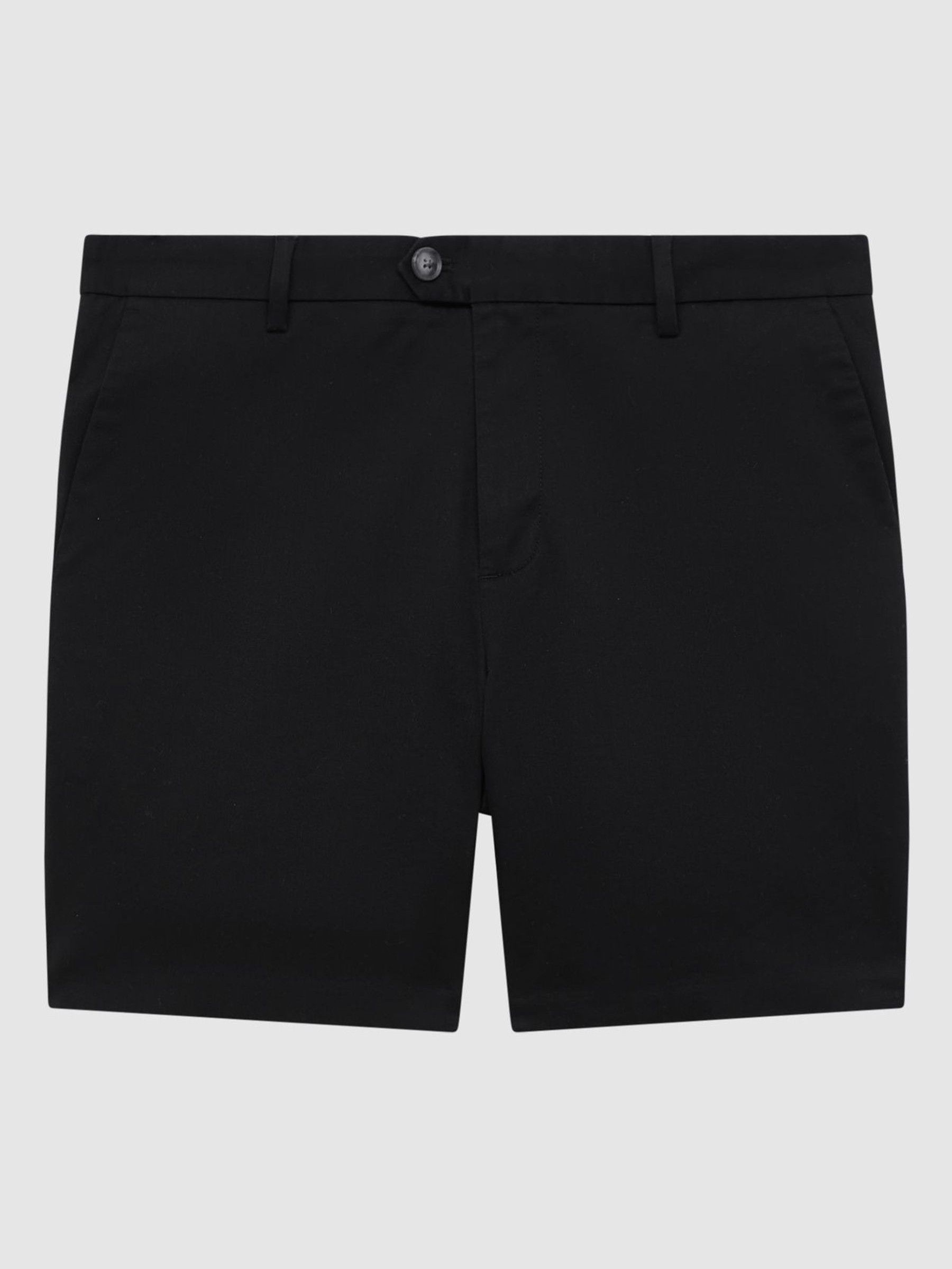 Short Length Casual Chino Shorts in Black - Image 2 of 6