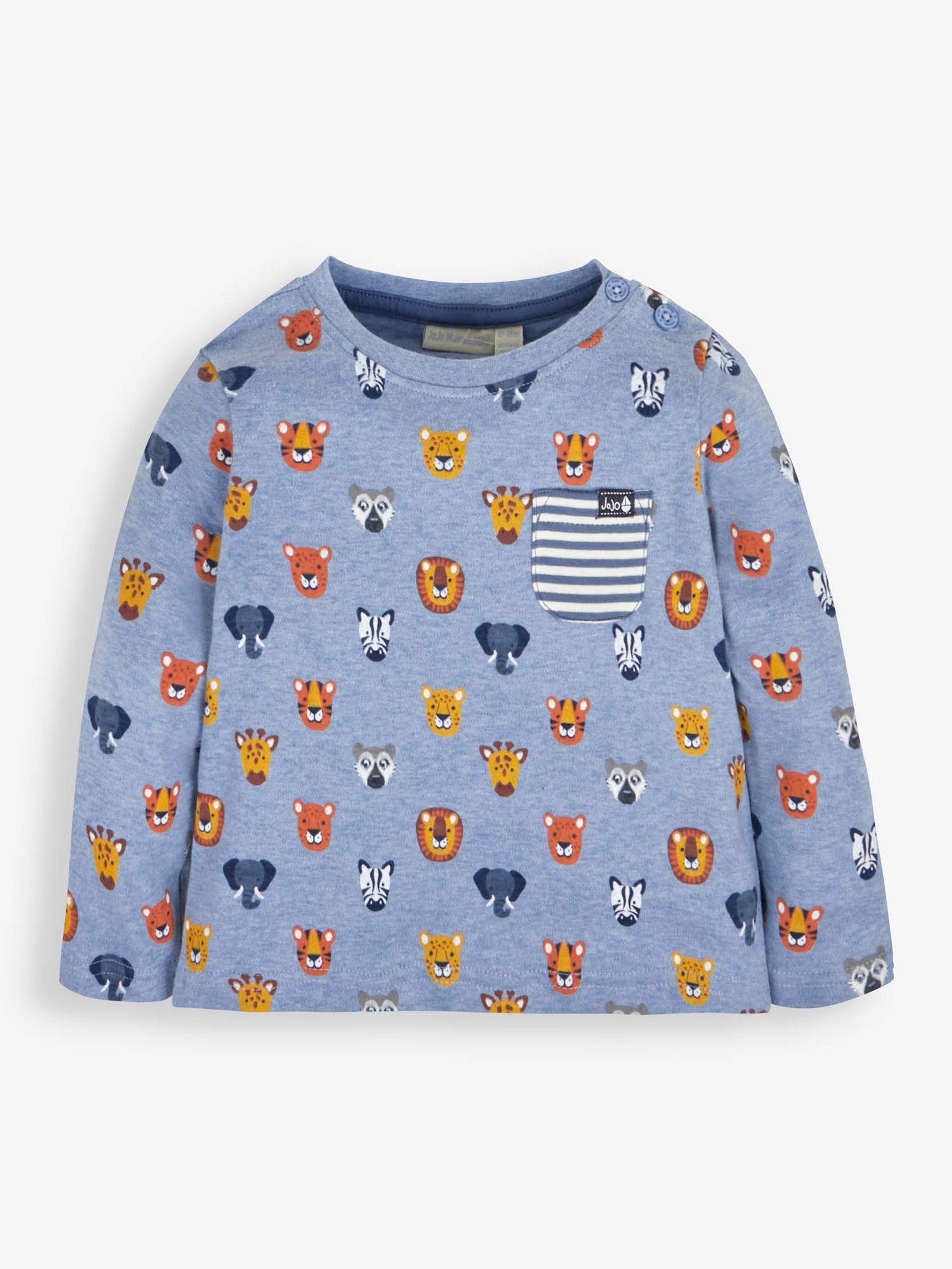 Blue Safari Heads Print Pocket Top - Image 1 of 3