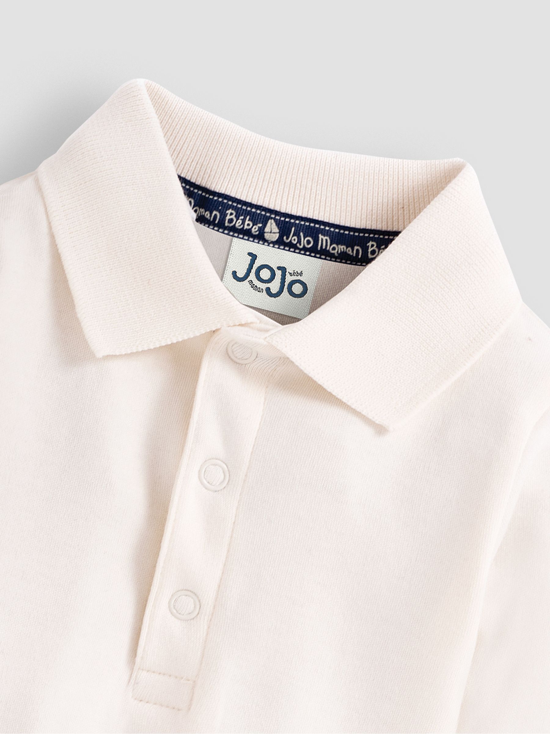 Ecru Plain Long Sleeve Polo Shirt Body - Image 2 of 3
