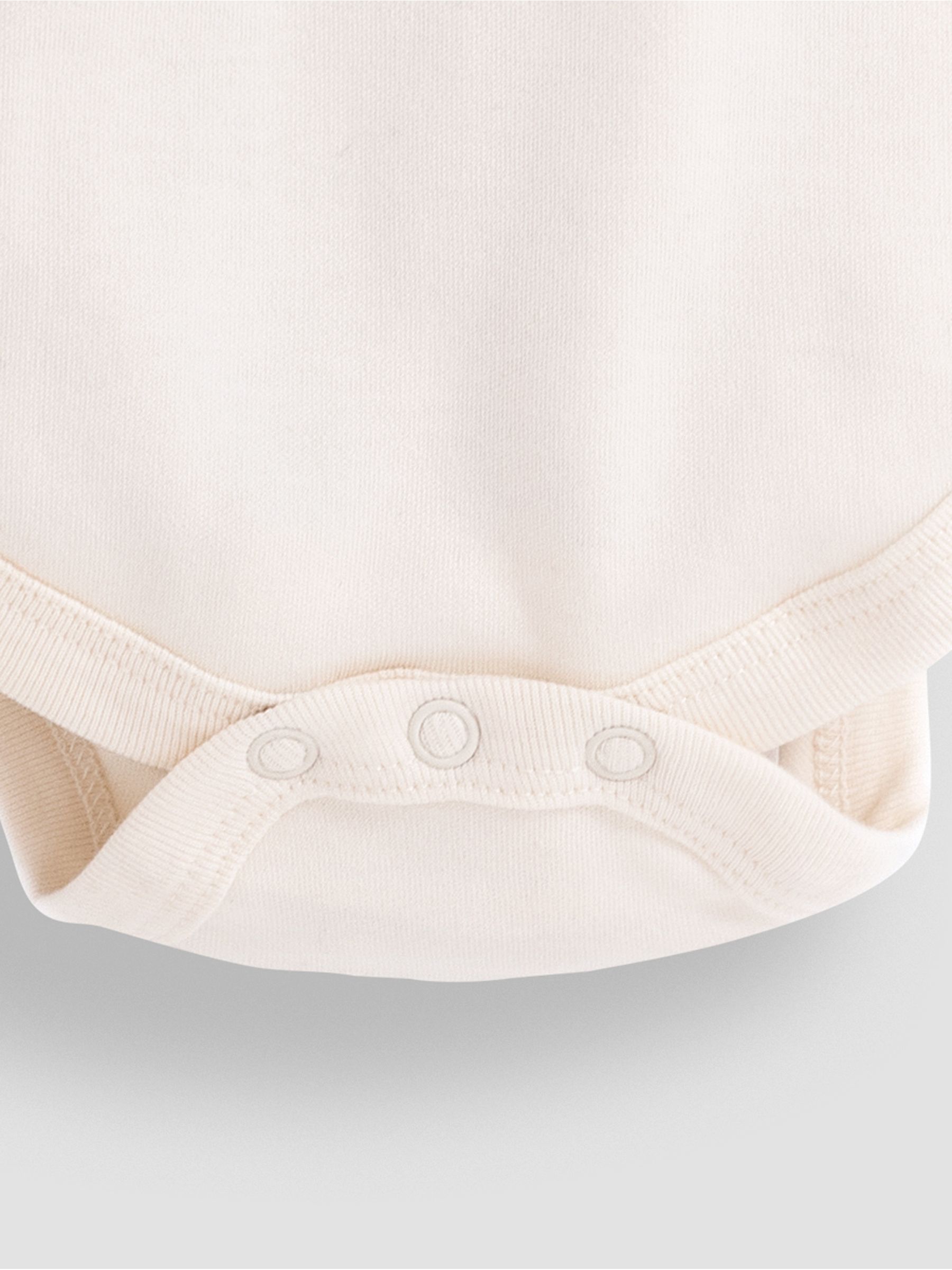 Ecru Plain Long Sleeve Polo Shirt Body - Image 3 of 3