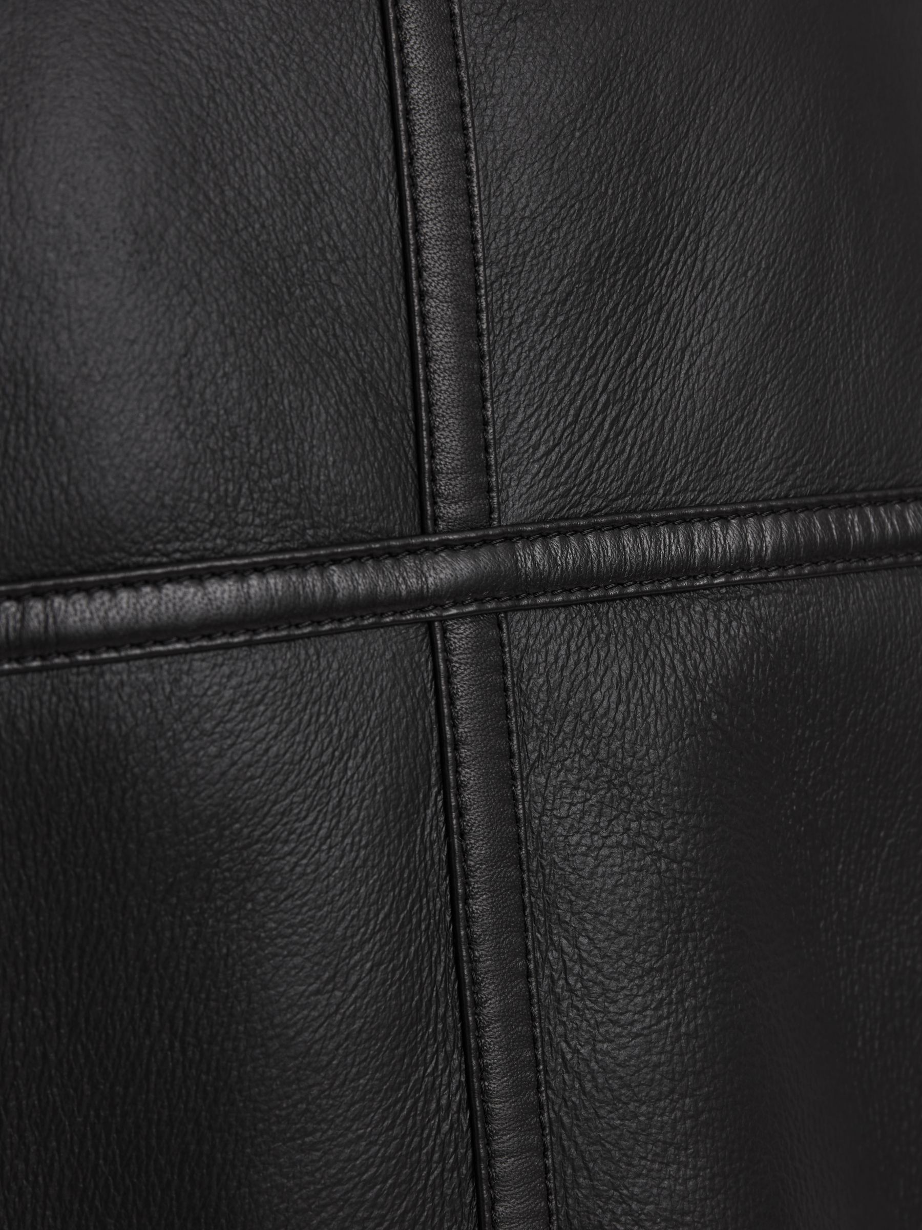 Reversible Leather Shearling Zip-Through Jacket in Black - Image 8 of 9