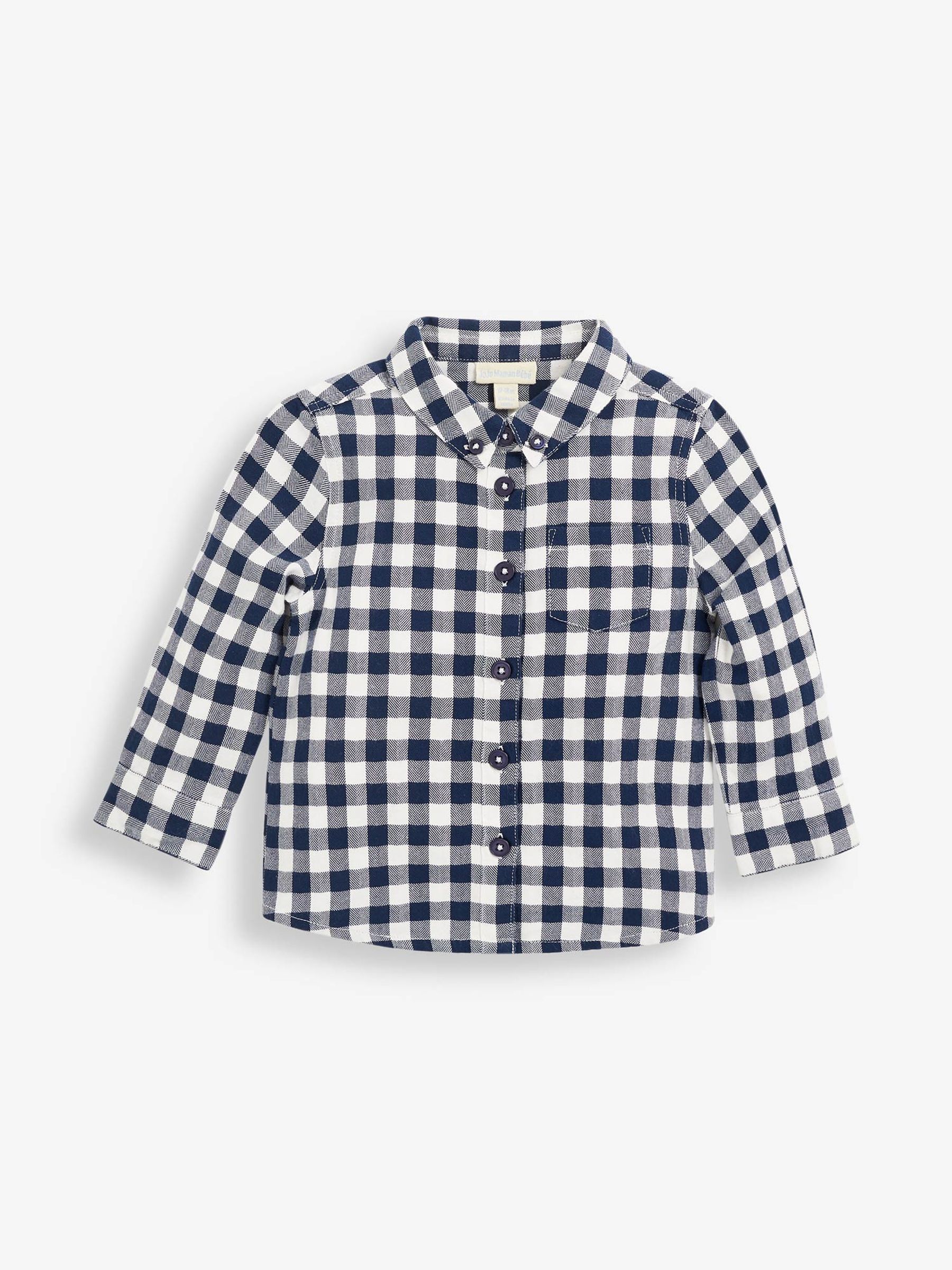 Gingham Shirt in Navy - Image 1 of 4