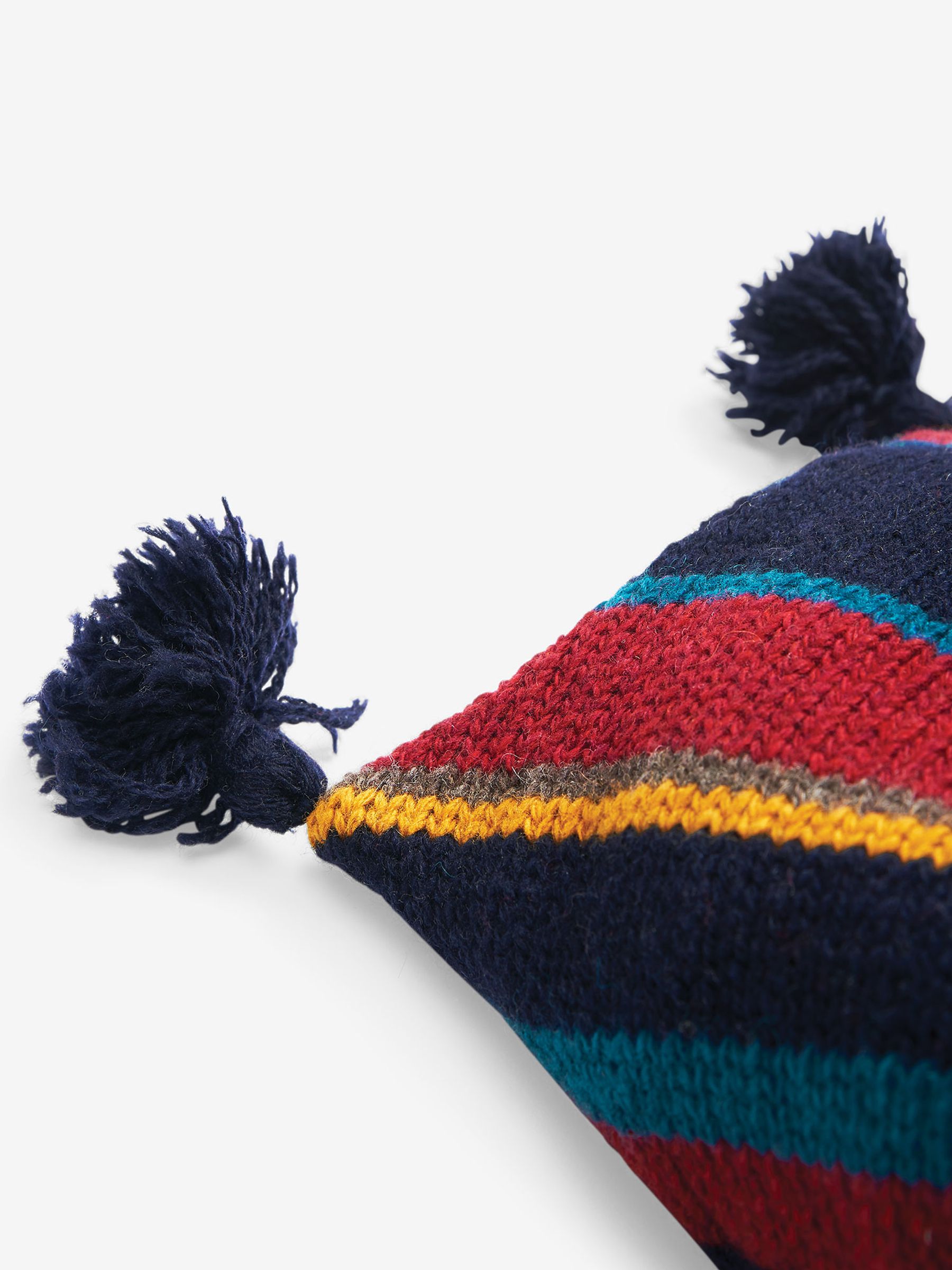 Muted Striped Hooded Jumper in Navy - Image 3 of 3