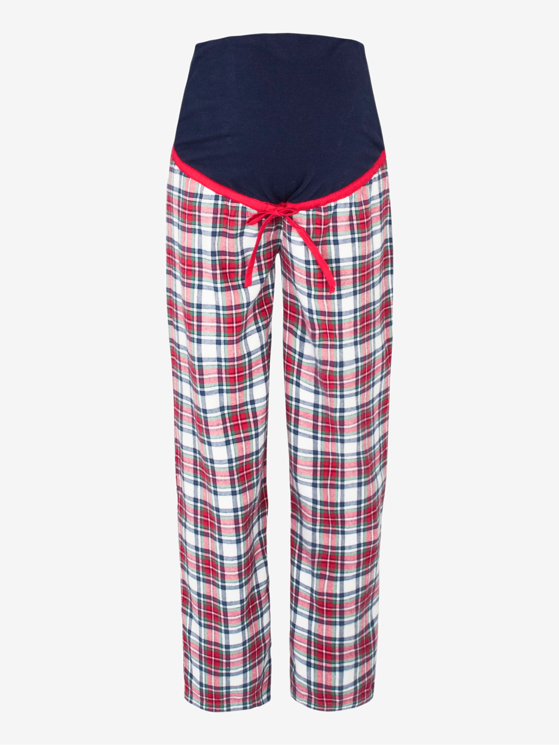 Tartan Maternity & Nursing Pyjama Set in Red - Image 4 of 5