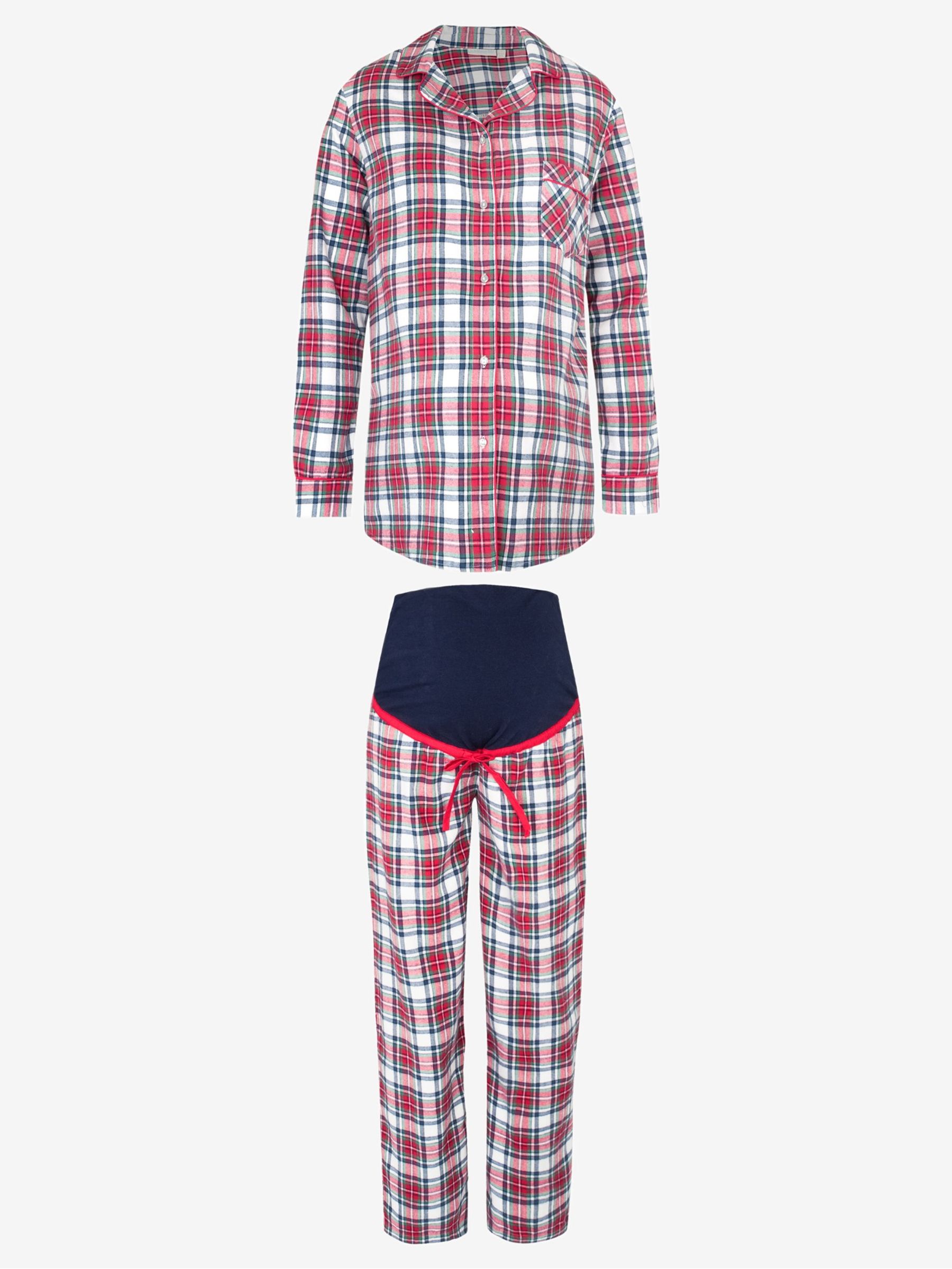 Tartan Maternity & Nursing Pyjama Set in Red - Image 5 of 5